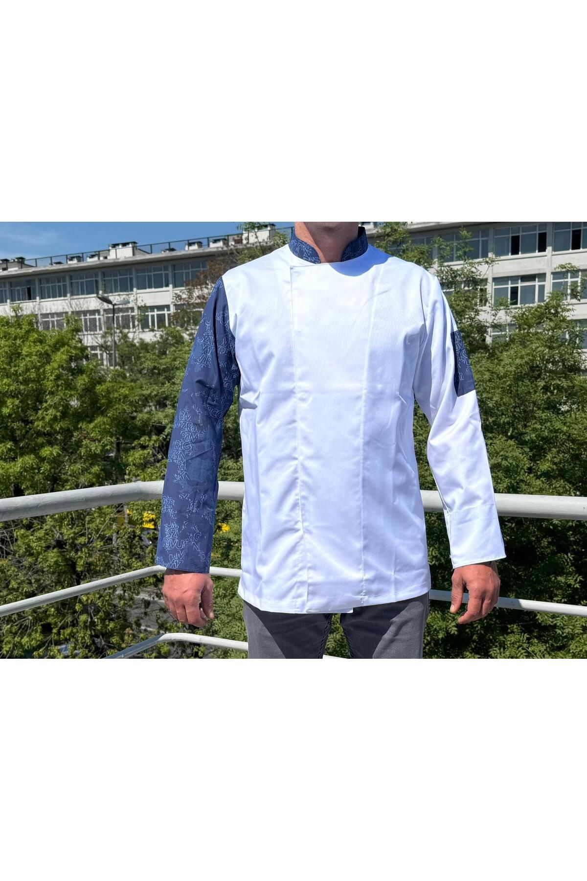 PERSONELİTY BEYAZ KOL DESENLİ AŞÇI CEKETİ