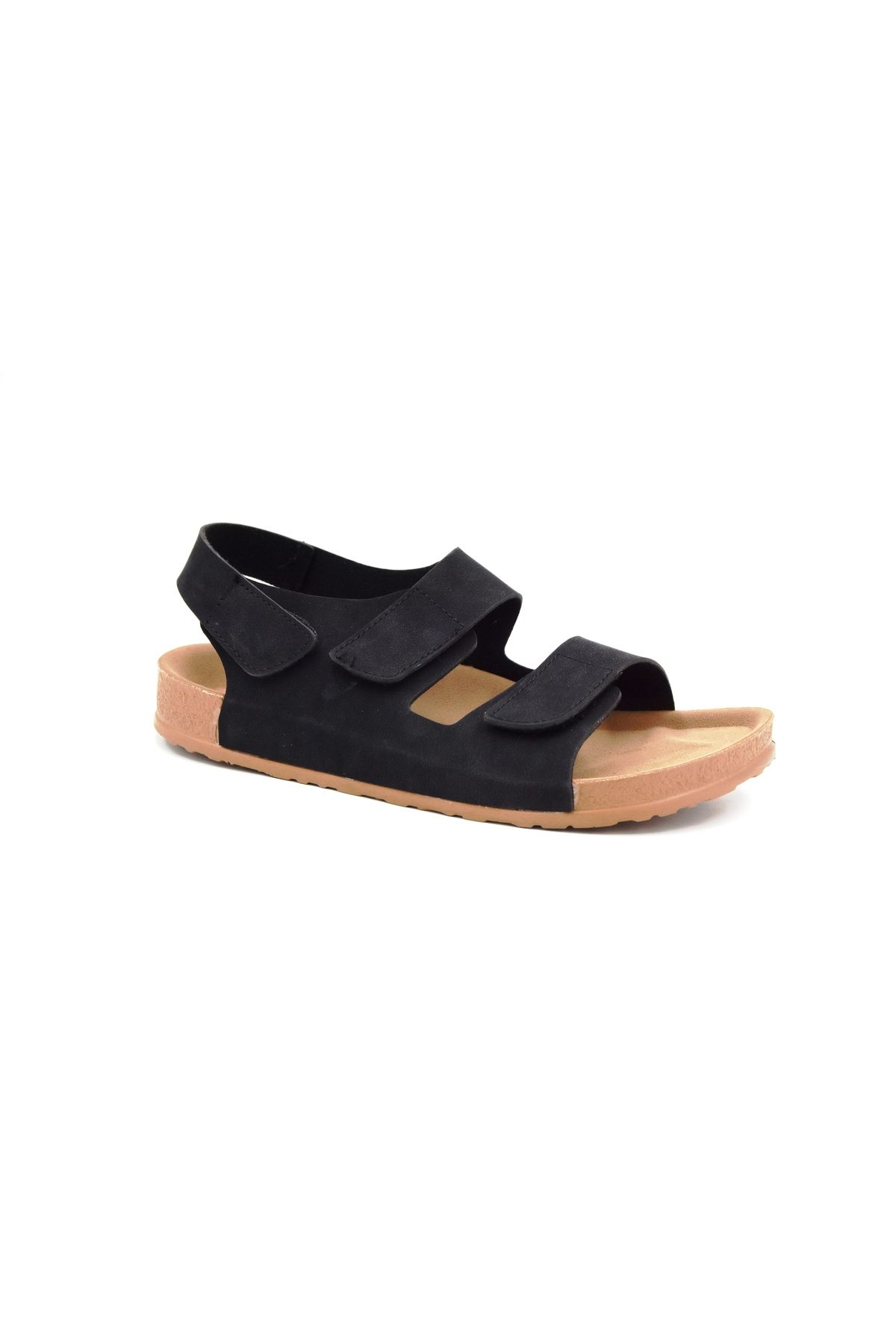 FLY SOFT S963 Poli Hafif Taban Cırtlı Erkek Sandalet Siyah