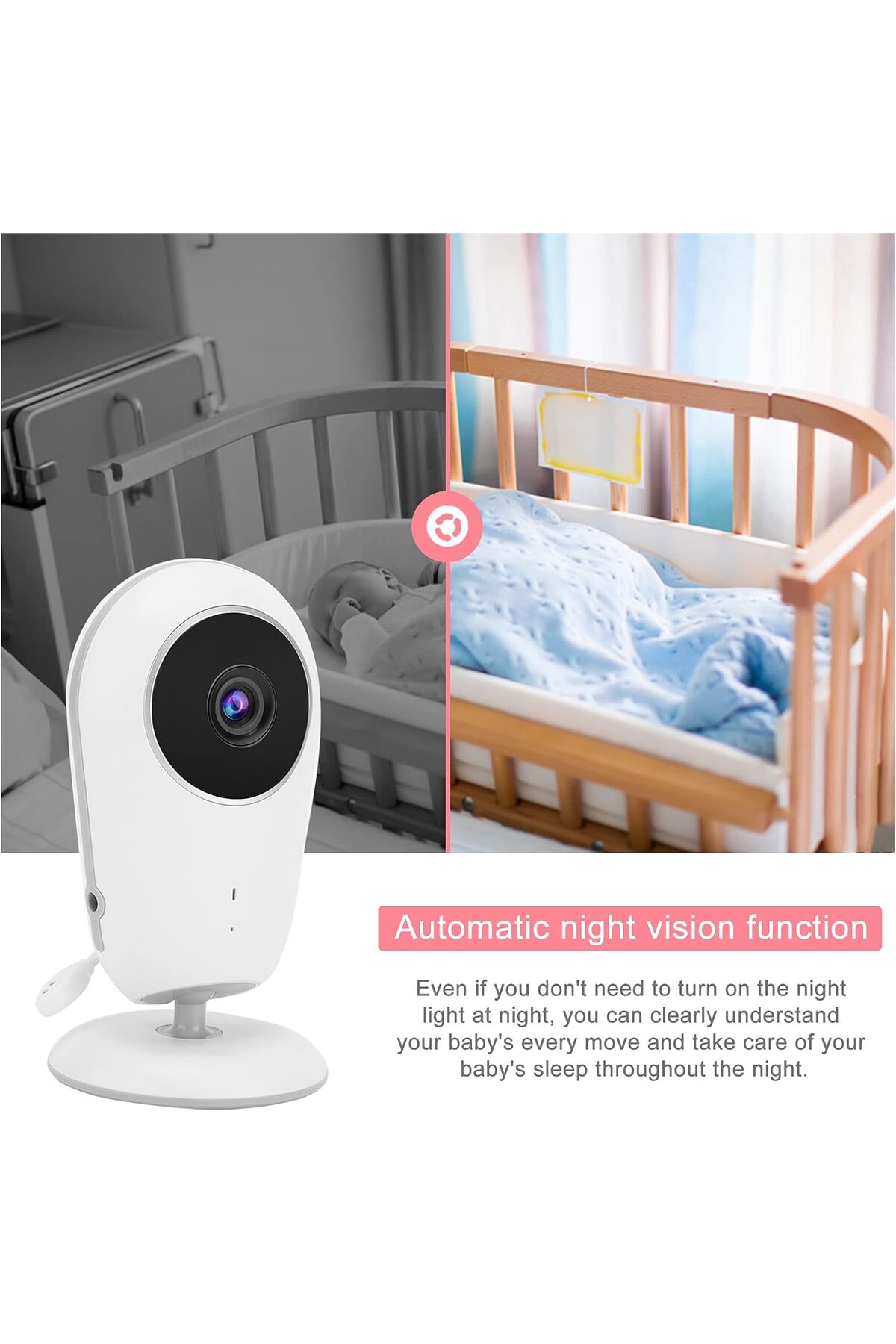 Cepini VB608 Akıllı Bebek Kamerası | 4.3” IPS Ekranlı Video Bebek Telsizi, 2.4GHz Kablosuz, VOX, Gece Görüş fotoğrafı 3 (önizleme)