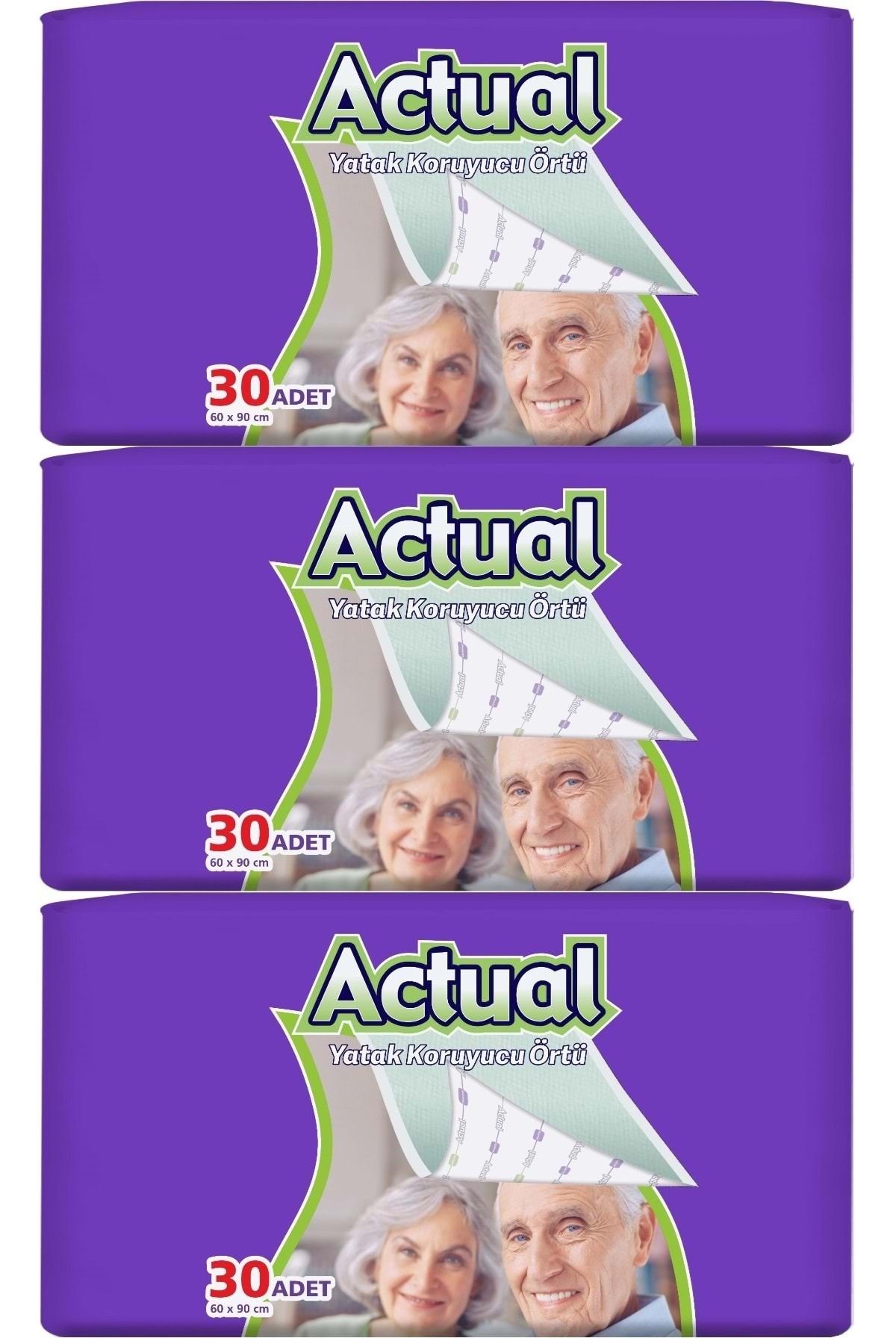 ACTUEL Actual Hasta Alt Açma Yatak Koruyucu Örtü 60*90CM 90 Adet (3PK*30)