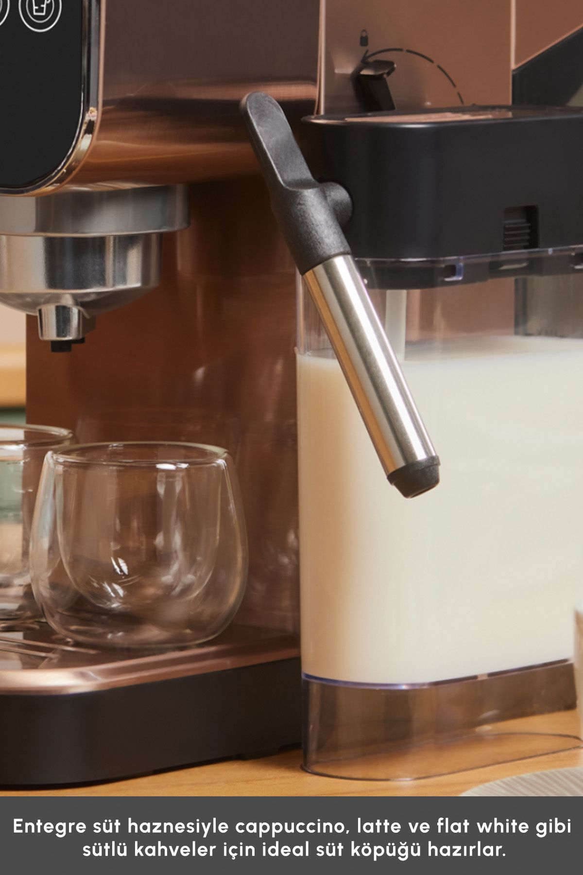 Karaca-Mycaffee Barista S20 Automatic Espresso and Latte Machine with Integrated Milk Tank Amber 6