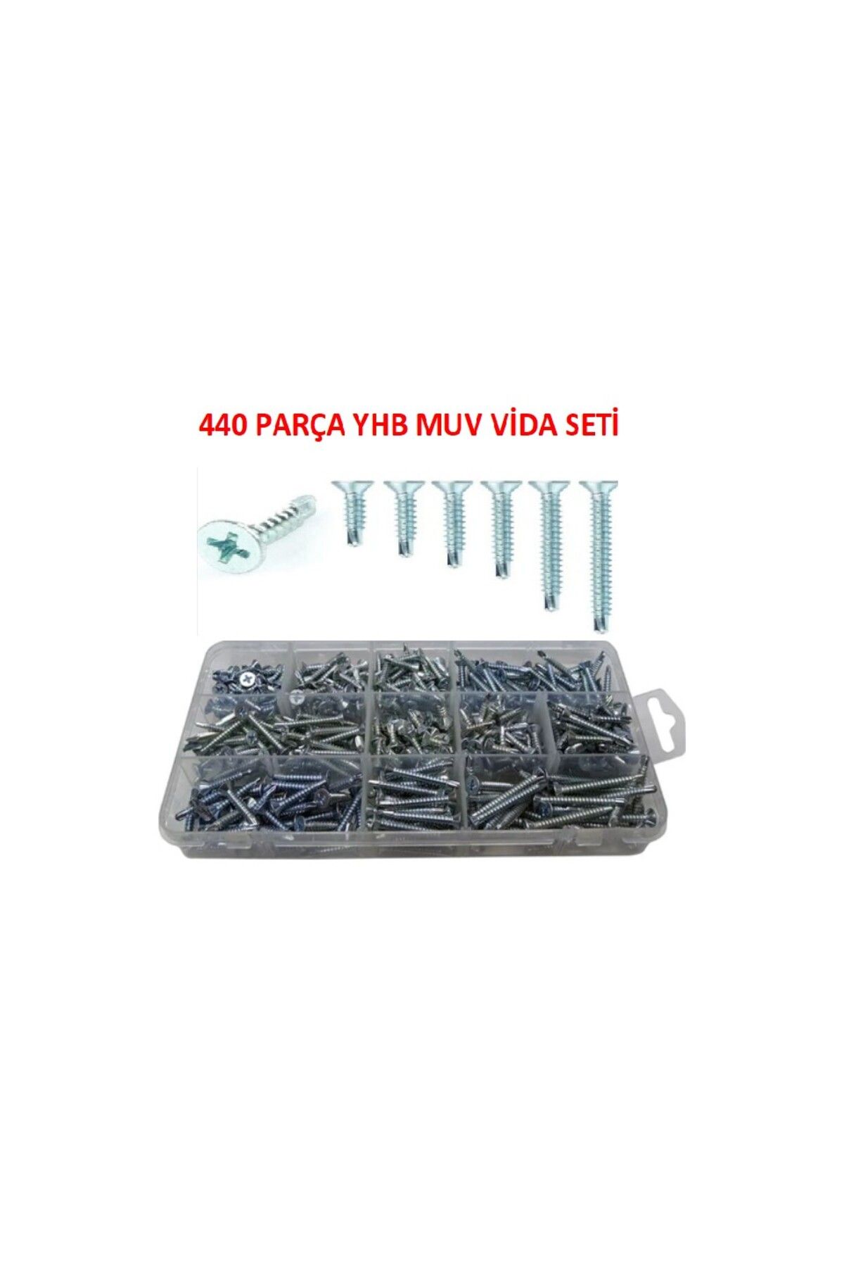 Ayder Akıllı Vida Seti - 420 Parça Yıldız Havşa Başlı Matkap Uçlu