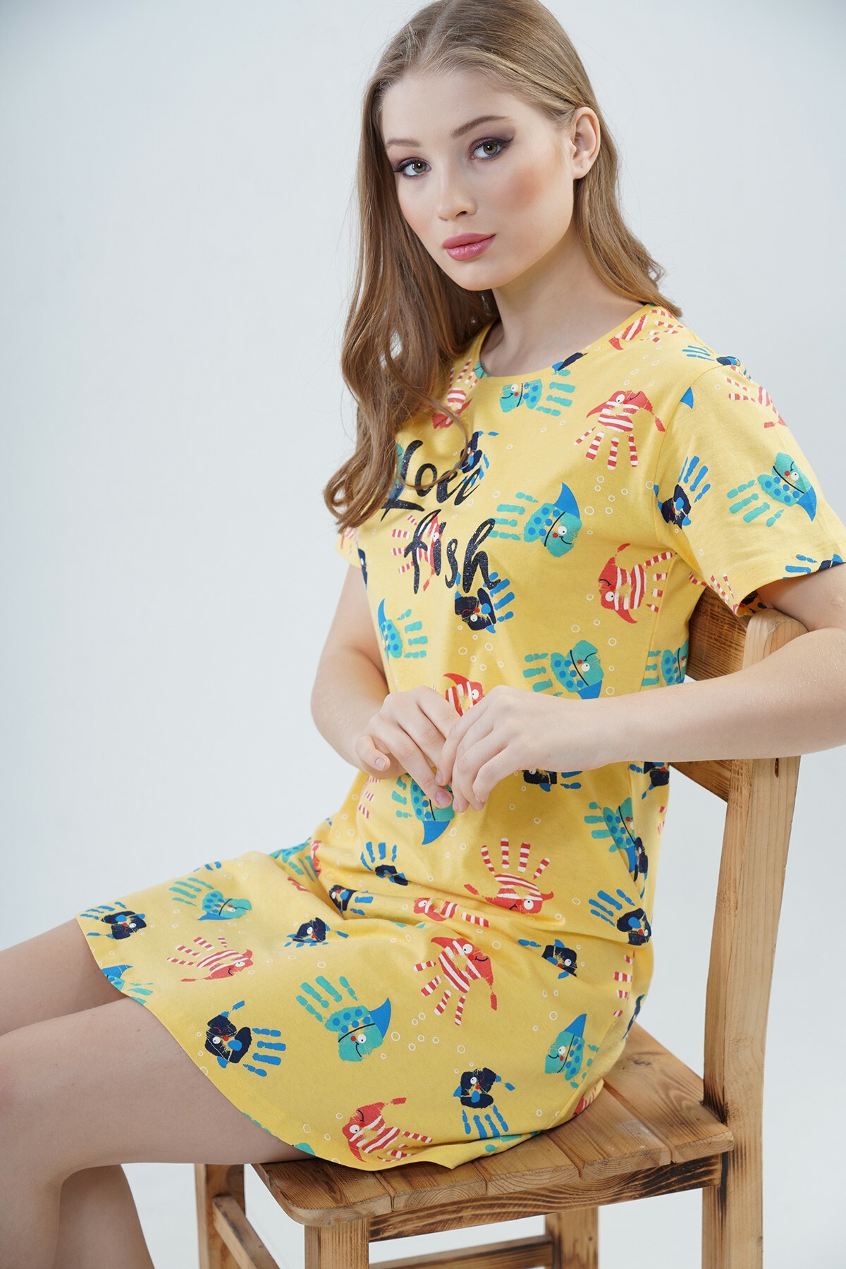 Vienetta Pamuklu Kadın Kısa Kol Gecelik