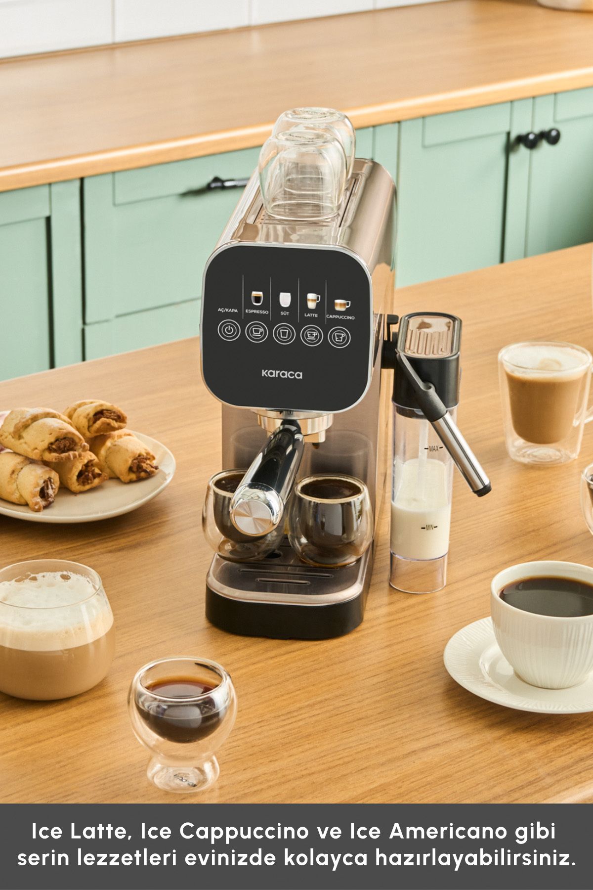 Karaca-Mycaffee Barista S20 Automatic Espresso and Latte Machine with Integrated Milk Reservoir Silver 4