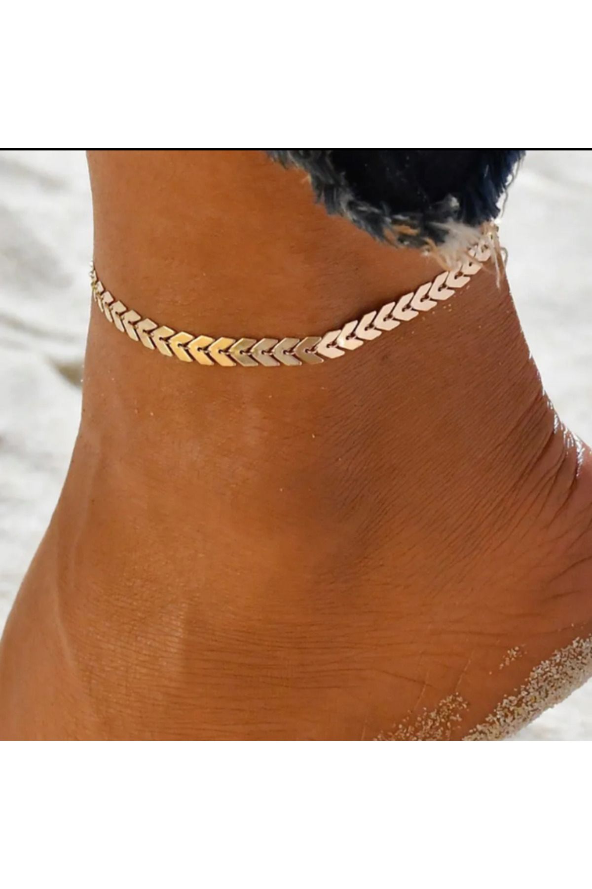 Valona Jewelry Balık Sırtı Gold Halhal