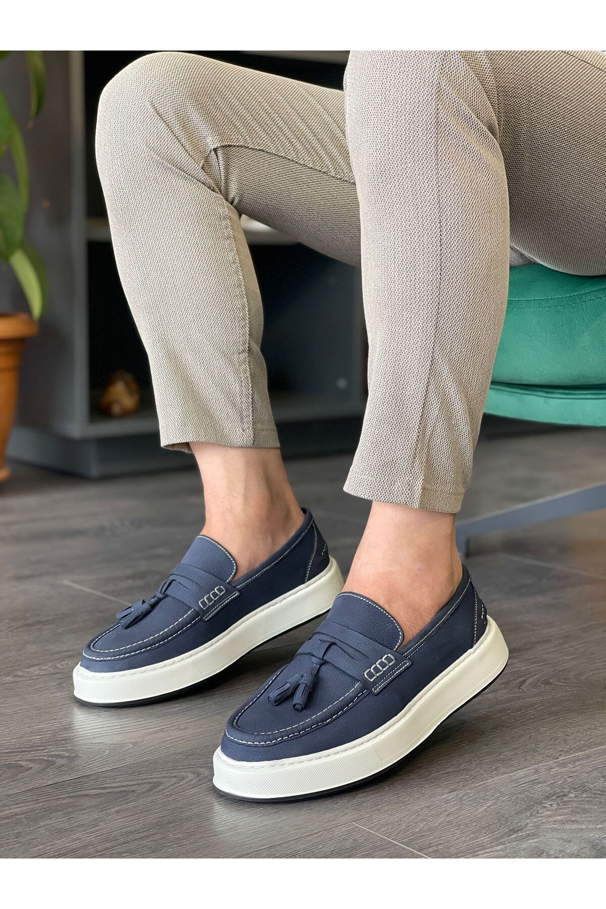 MOR KUNDURA Hakiki Nubuk Deri Günlük Kullanım Loafer Erkek Ayakkabı