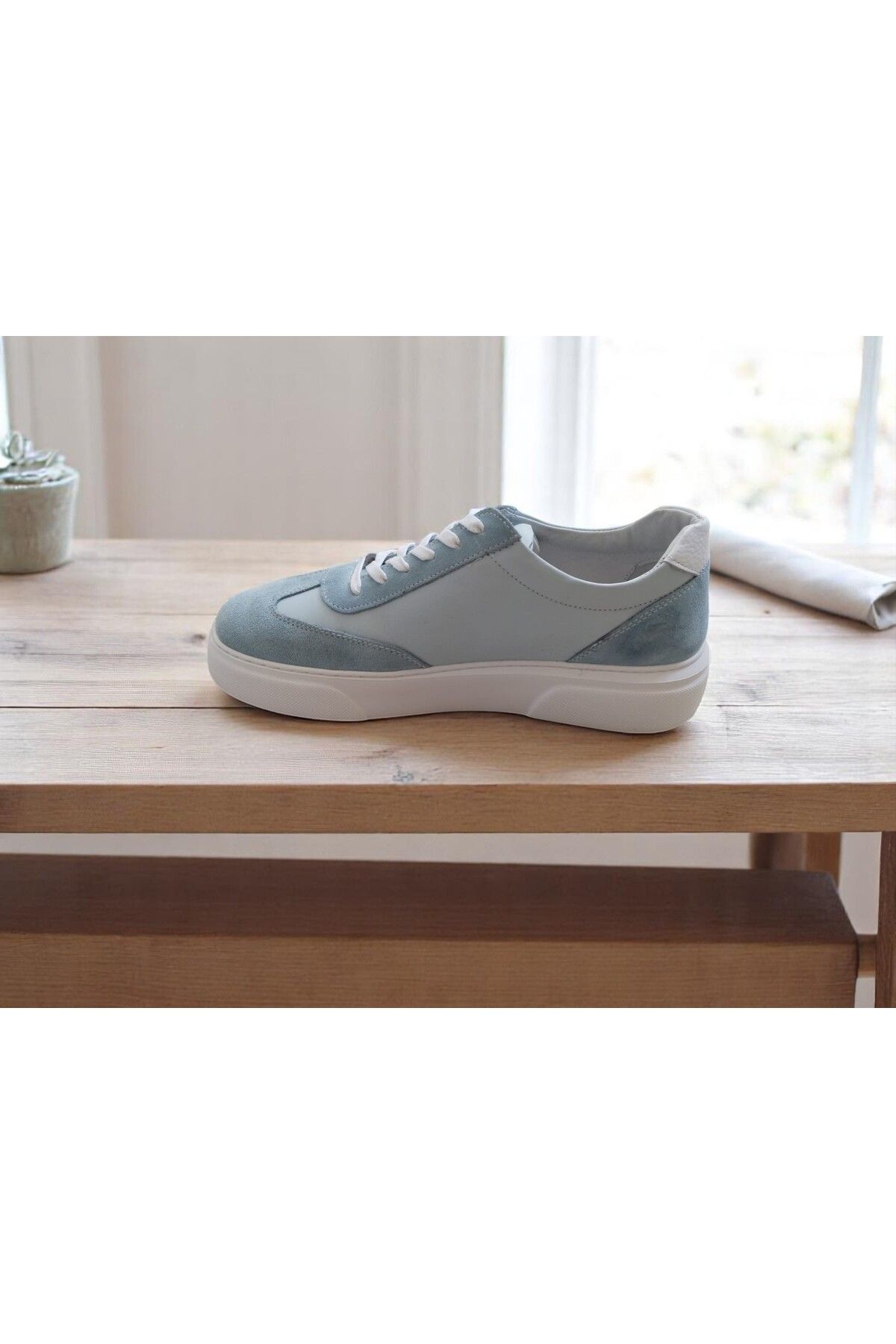 HIZIR SHOES MAVİ DERİ BAĞCIKLI ERKEK SPOR AYAKKABISI