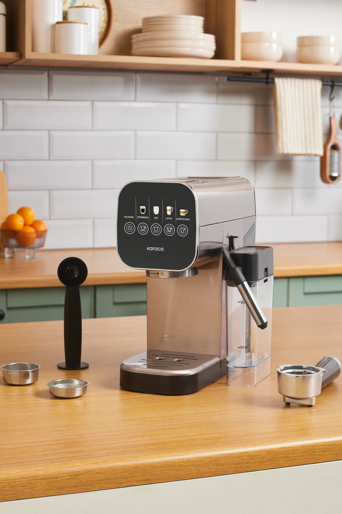 Karaca-Mycaffee Barista S20 Automatic Espresso and Latte Machine with Integrated Milk Reservoir Silver 1