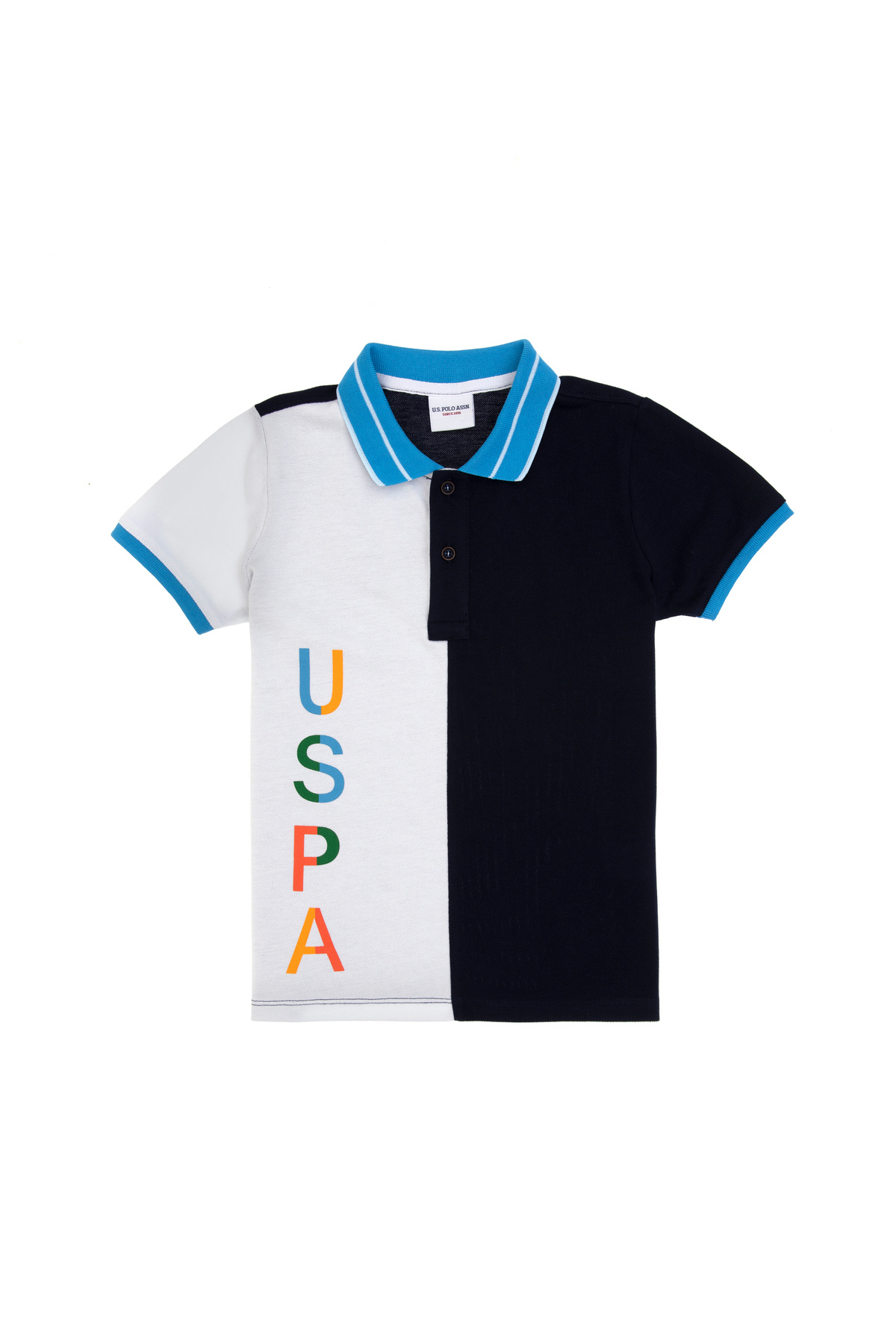 U.S. Polo Assn.-Boy's Navy Blue Polo Neck T-Shirt 50299836-Vr033 1
