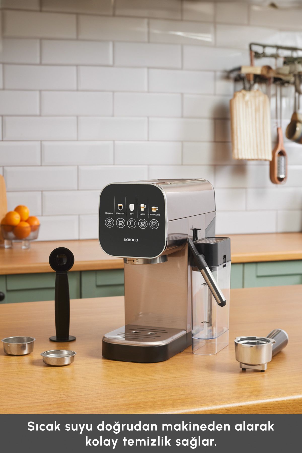 Karaca-Mycaffee Barista S20 Automatic Espresso and Latte Machine with Integrated Milk Reservoir Silver 7