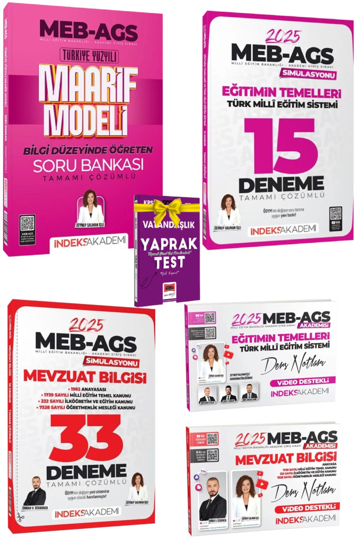 İndeks Akademi 2025 MEB-AGS Maarif Modeli SB+Eğitim-Mevzuat Bilgisi Deneme+Ders Notları|Zeynep Salman-Emrah Vahap