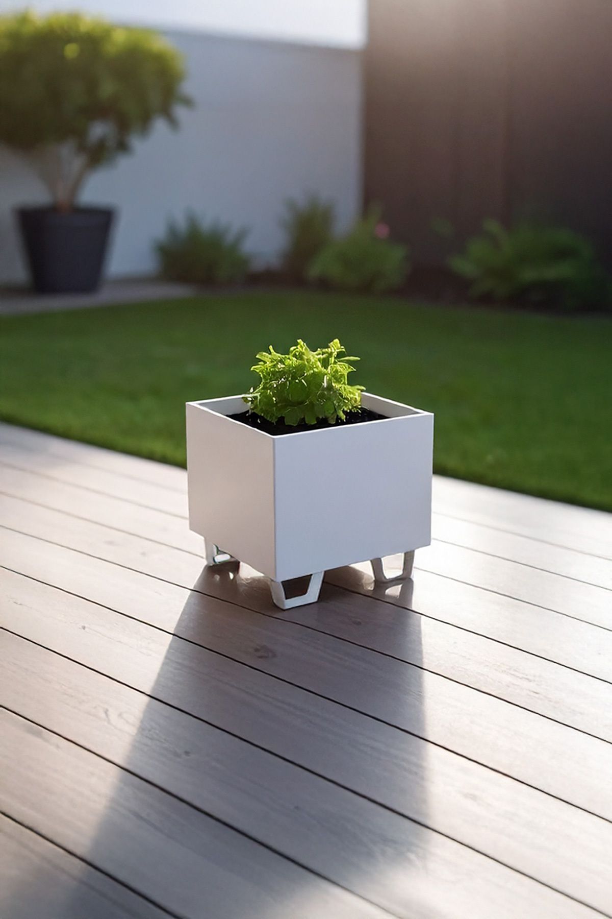 DEQQU Duracube Mini Boy Metal Saksı - 19x20x20cm Y-D-G (Kaynaklı & Hazır Kullanım)