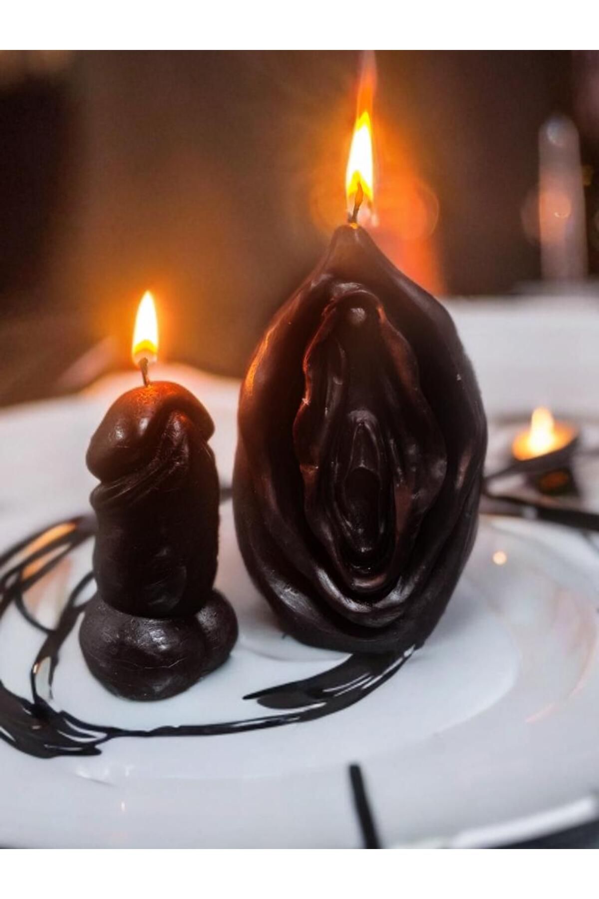 hediyelik çikolata kokulu zenci dekoratif mum seti