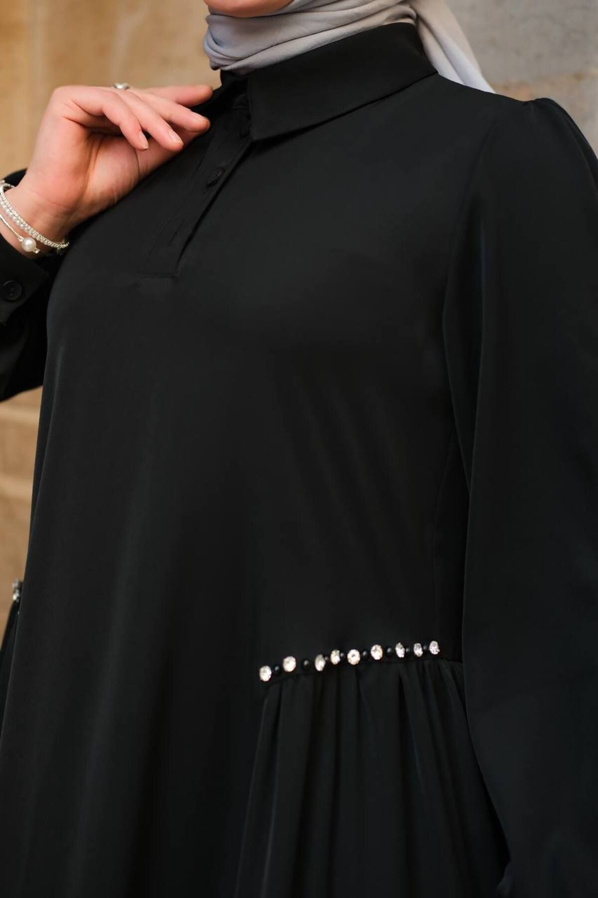 Butik Stone Detail Maxi Tesettür Elbise