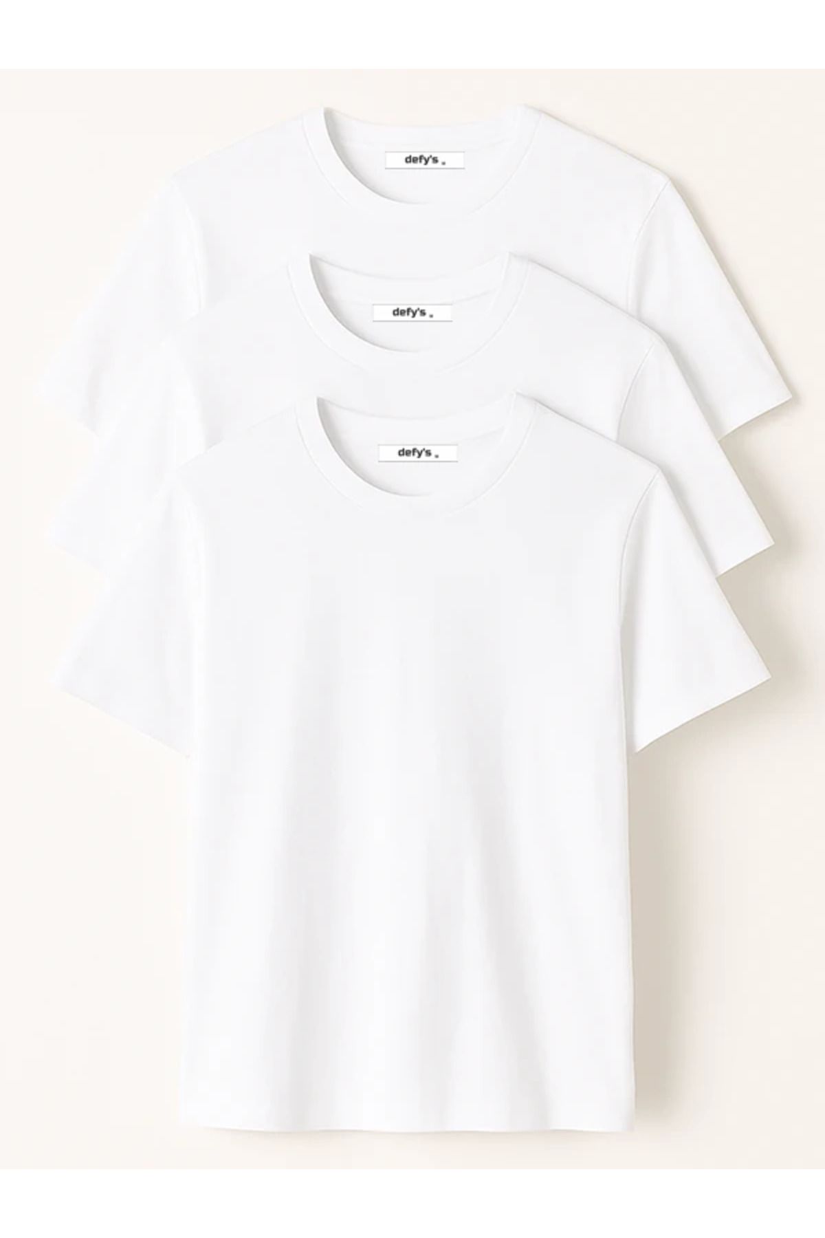 defys Erkek 3’lü Basic Regular Fit Bisiklet Yaka Tişört Seti
