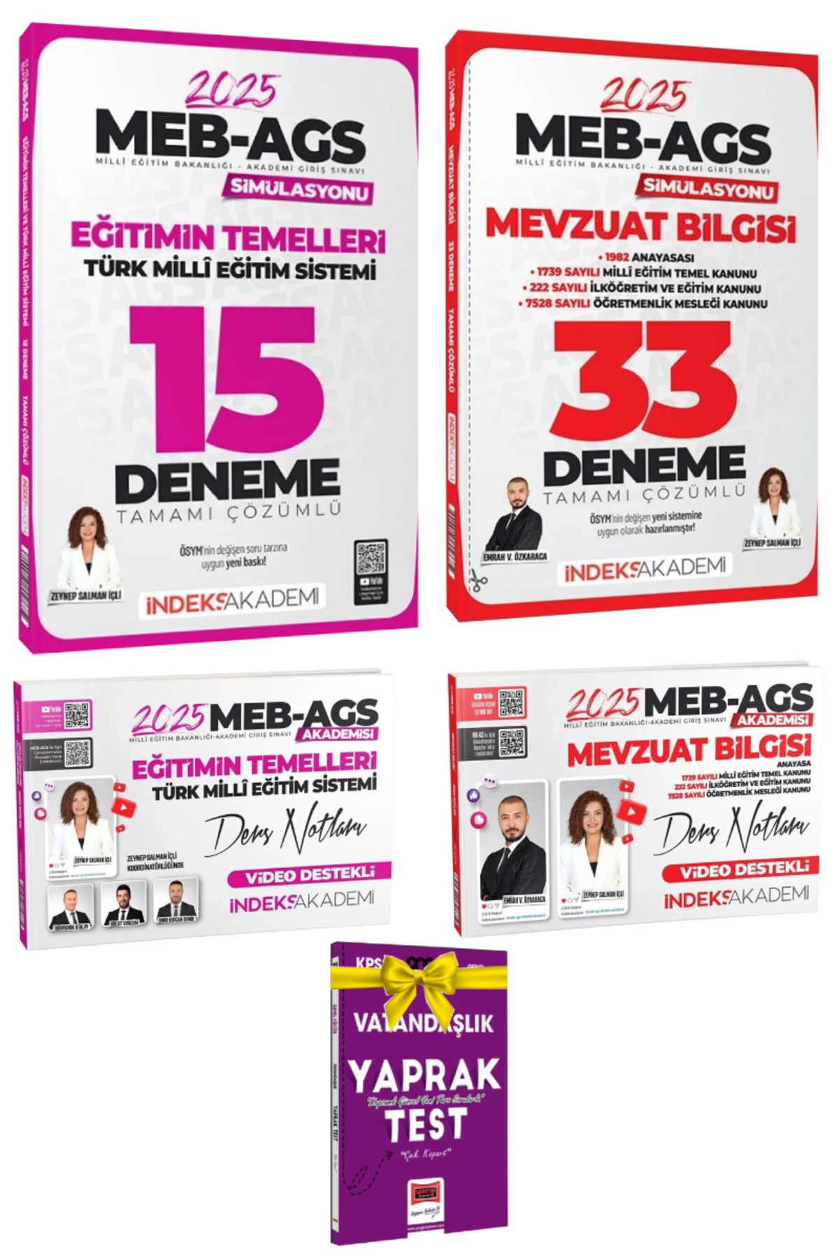 İndeks Akademi 2025 MEB-AGS Eğitimin Temelleri+Mevzuat Bilgisi Deneme+Ders Notları|Zeynep Salman İçli-Emrah Vahap