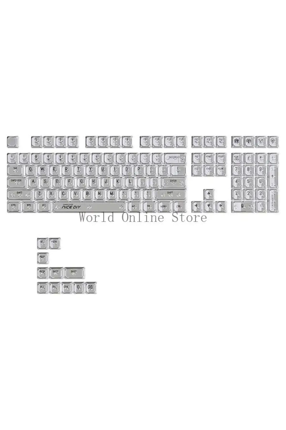 silabor 119 Keys Arkadan aydınlatmalı Crystal Key Şefaf KEYcaps