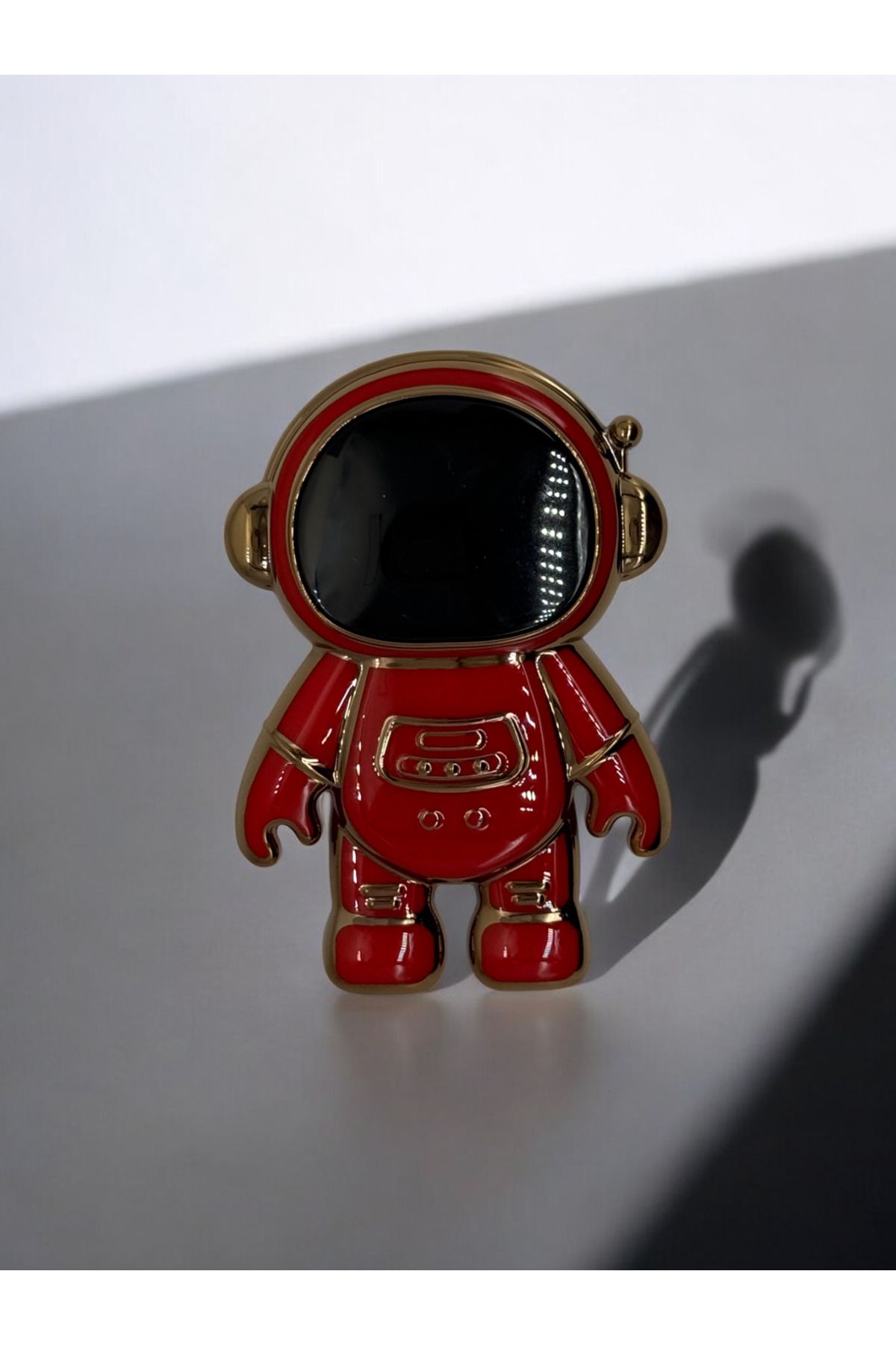 DUBİGOLD TELEFON KILIFI İÇİN ASTRONOT STAND APARATI TELEFON TUTUCU UYUMLU YATAY DİKEY STAND - KIRMIZI