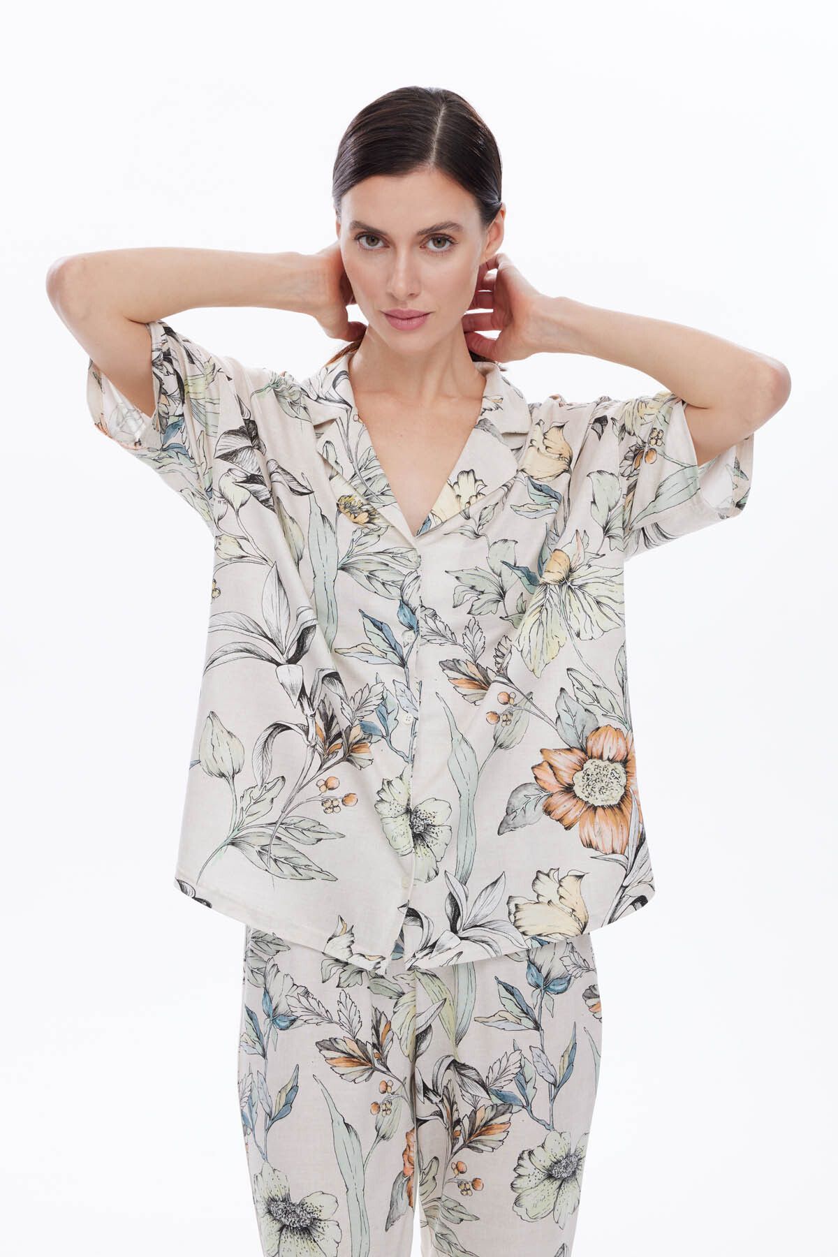 Hays Kadın Viskon Kısa Kollu Gömlek Pijama Üstü