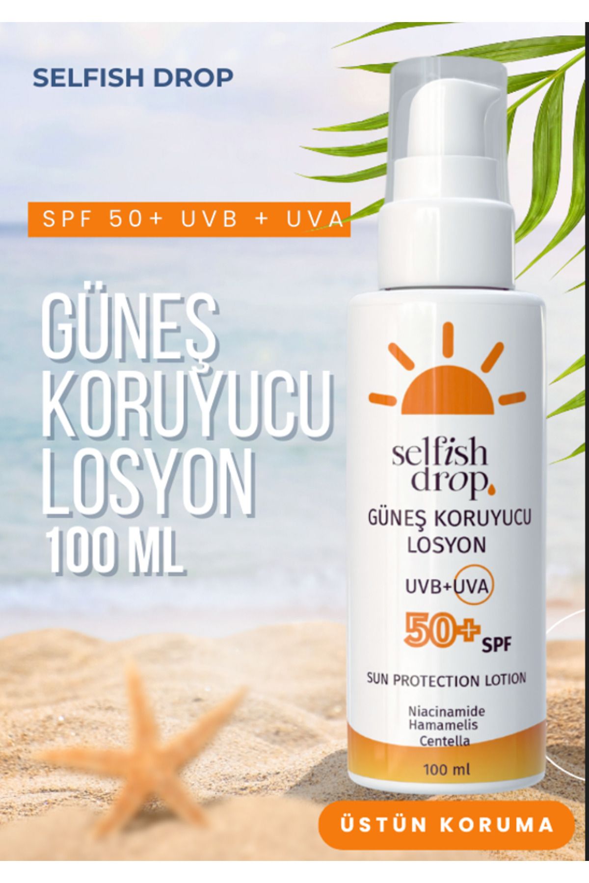Selfish Drop Güneş Koruyucu Losyon SPF 50+ 100 Ml UVB + UVA Üstün Koruma