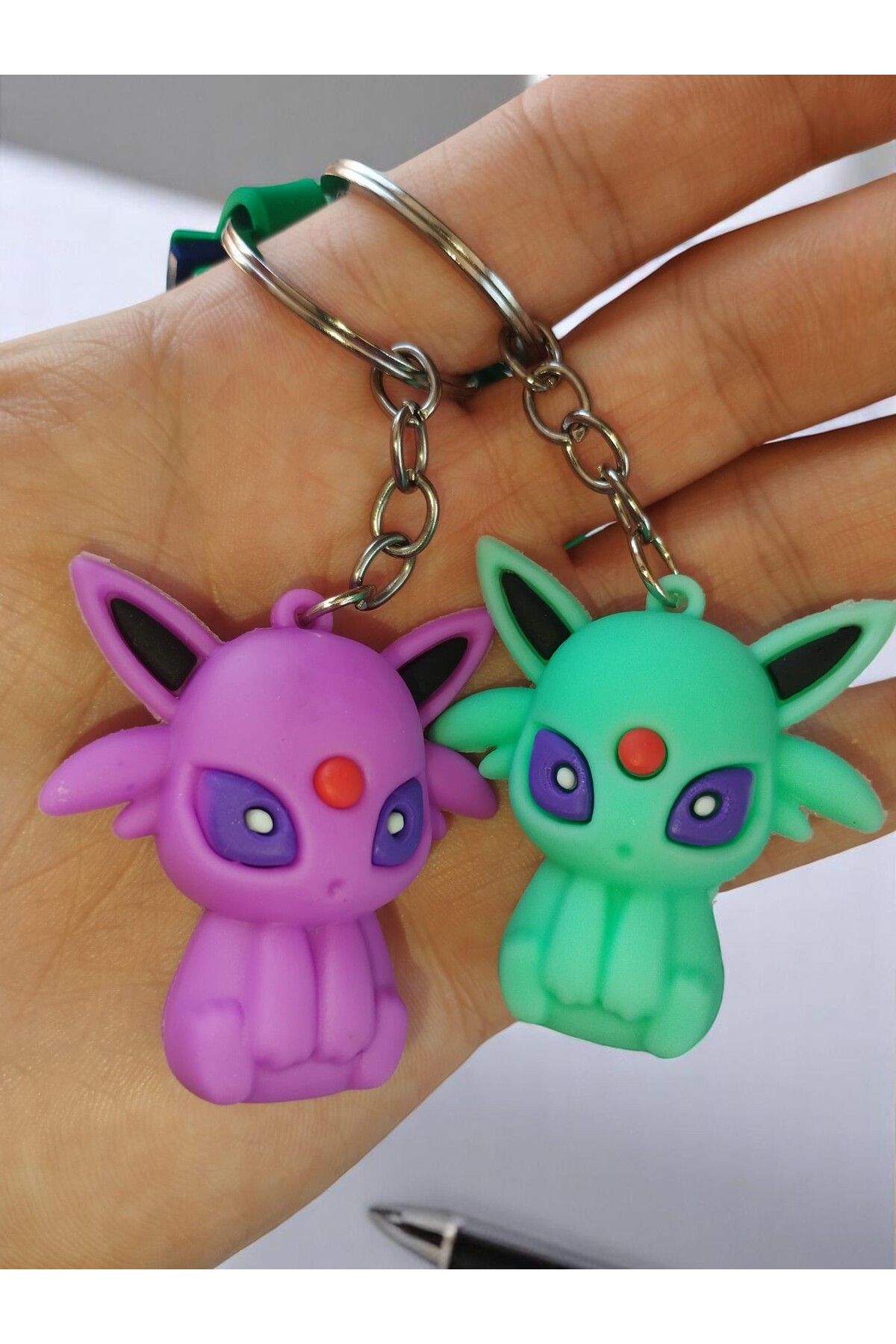 VerdeHome 3D Silikon 2'Li Pokémon Anahtarlık – Dayanıklı, Renkli ve Koleksiyonluk Figür Anahtarlık