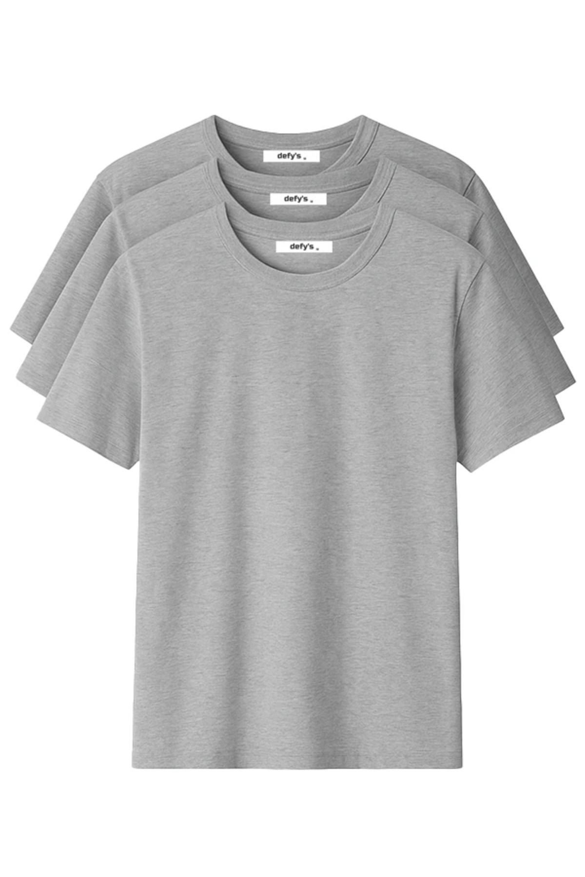 defys Erkek 3’lü Basic Regular Fit Bisiklet Yaka Tişört Seti