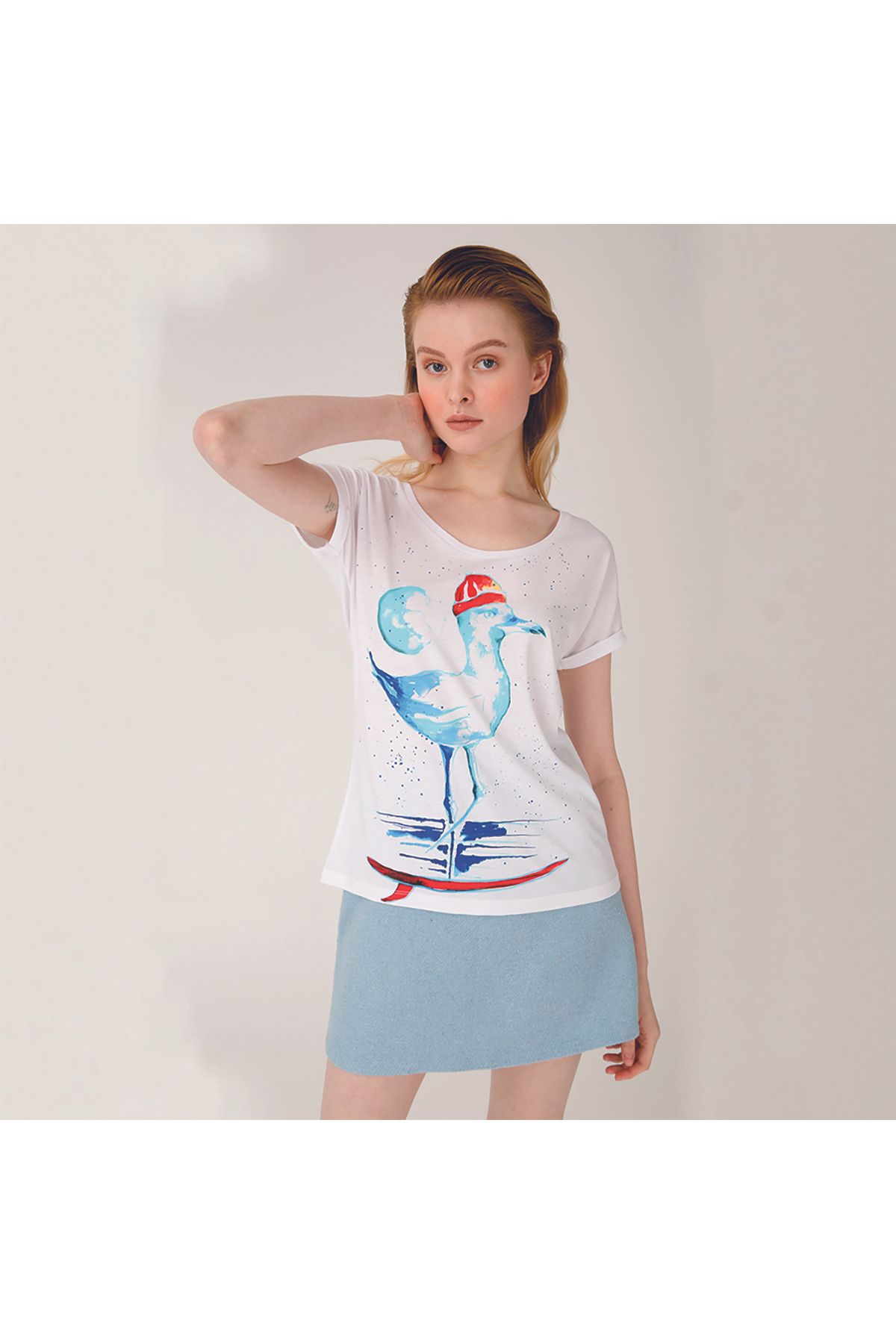 ANEMOSS-Seagull Womens T-Shirt S Size 5