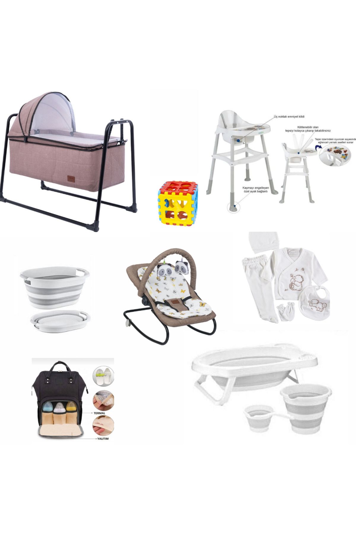 alderon baby TREND BEBEK SETİ BEŞİK ANA KUCAĞI MAMA SANDELYESİ KÜVET SETİ HASTANE ÇIKIŞI