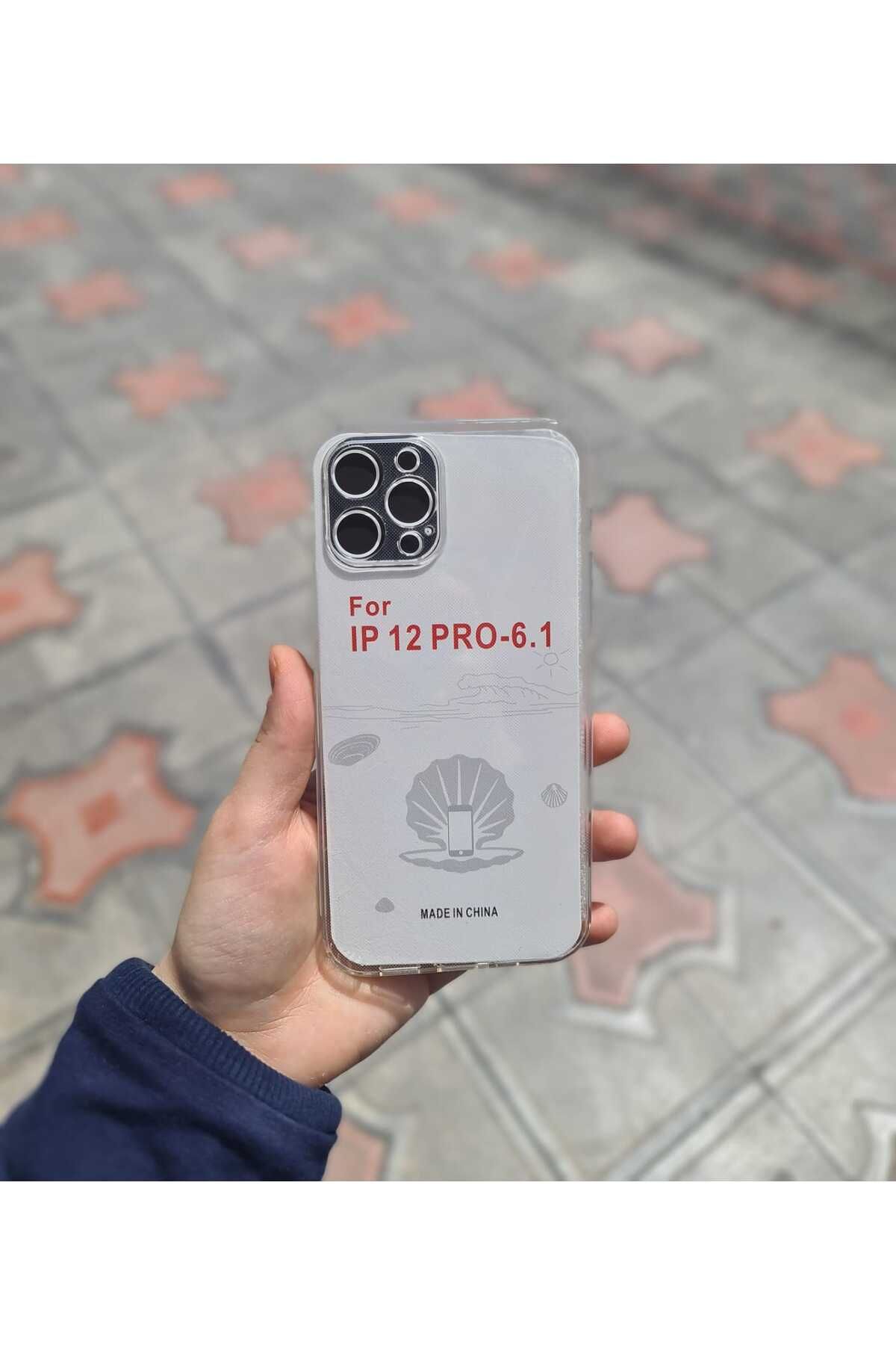 CEP-HANE Apple İphone 12 Pro Yan Tuşlar Renkli Şeffaf Kılıf