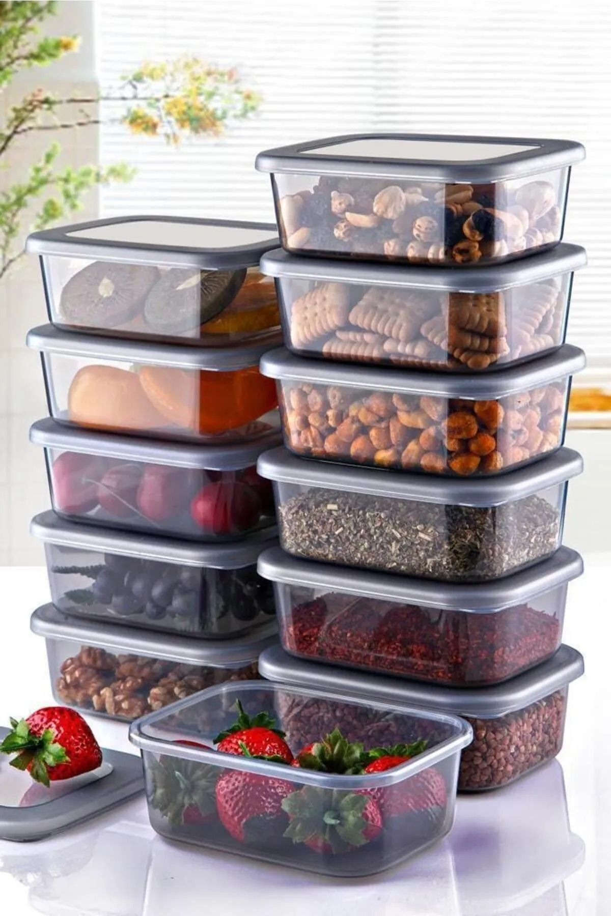 nouray OMBOX kahvaltılık çerezlik meyve gıda sızdırmaz saklama kabı - 250ml 6 adet