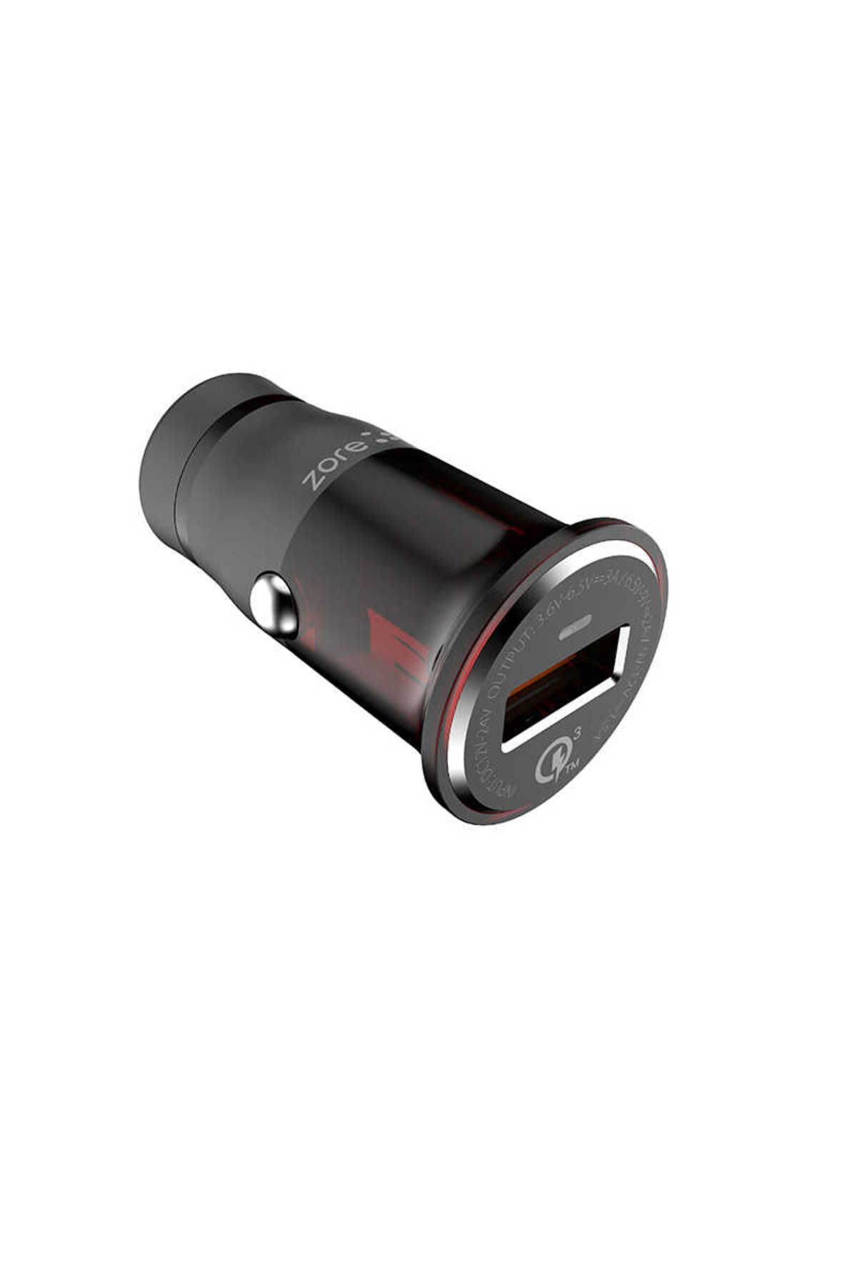 TUVA TEKNOLOJİ ZR-C304Q Micro Araç Şarj Seti - Siyah