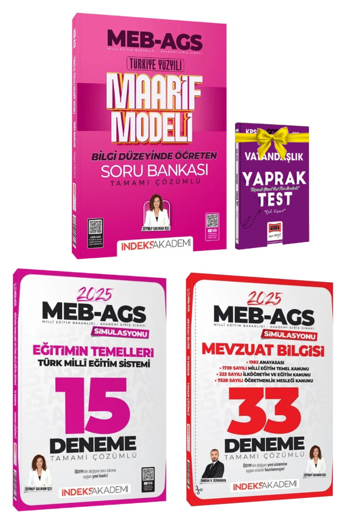 İndeks Akademi 2025 MEB-AGS Maarif Modeli SB+Eğitim+Mevzuat Bilgisi Deneme|Zeynep Salman İçli-Emrah Vahap Özkaraca