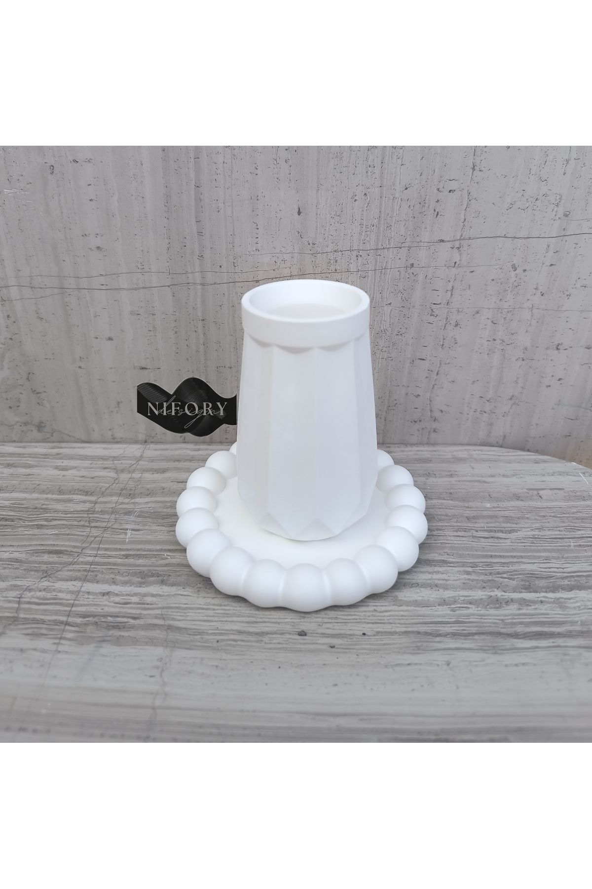 Nifory 520-N061 Dekoratif Beton Sunum Aksesuar Set Beton Biblo Organizer Takımı Çok Amaçlı Dekoratif Set