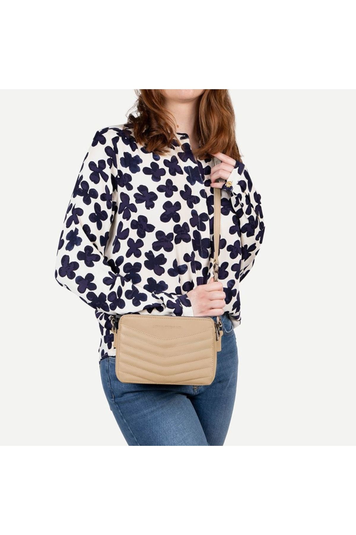 Cowboysbag-Britt Double Taupe Leder Umhängetasche 3457-009004 2