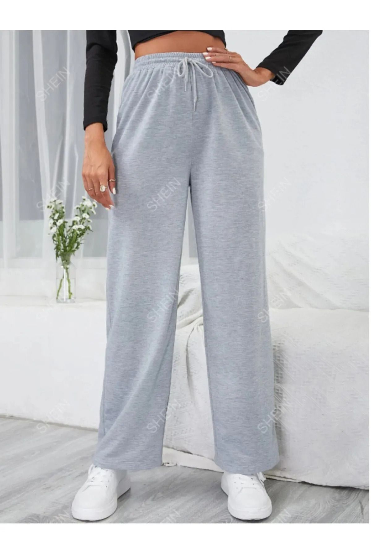 mnk sport Bol Paça Çımalı Oversize Basic Eşofman Altı,