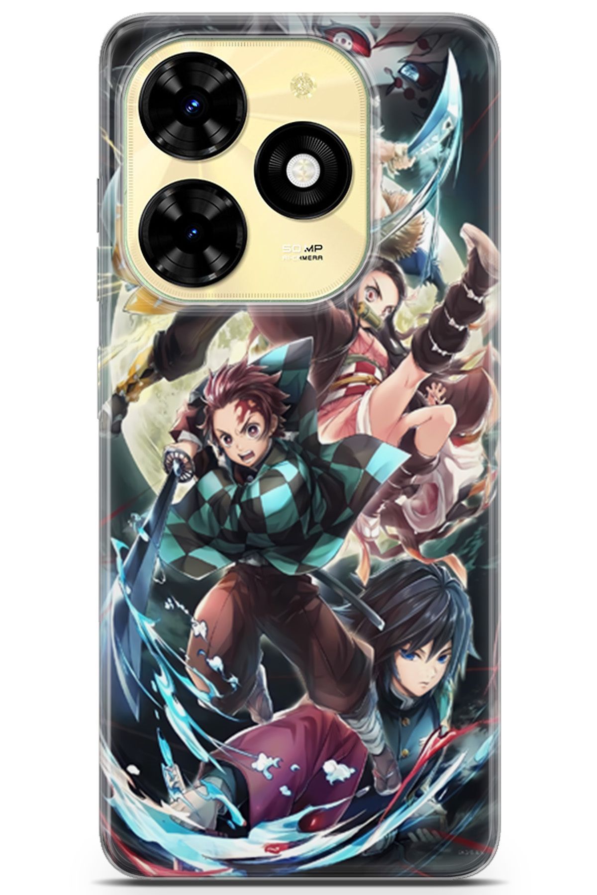 Uvilda Tecno Spark 20C uyumlu Anime 5 Telefon Kılıfı Demon Slayer I