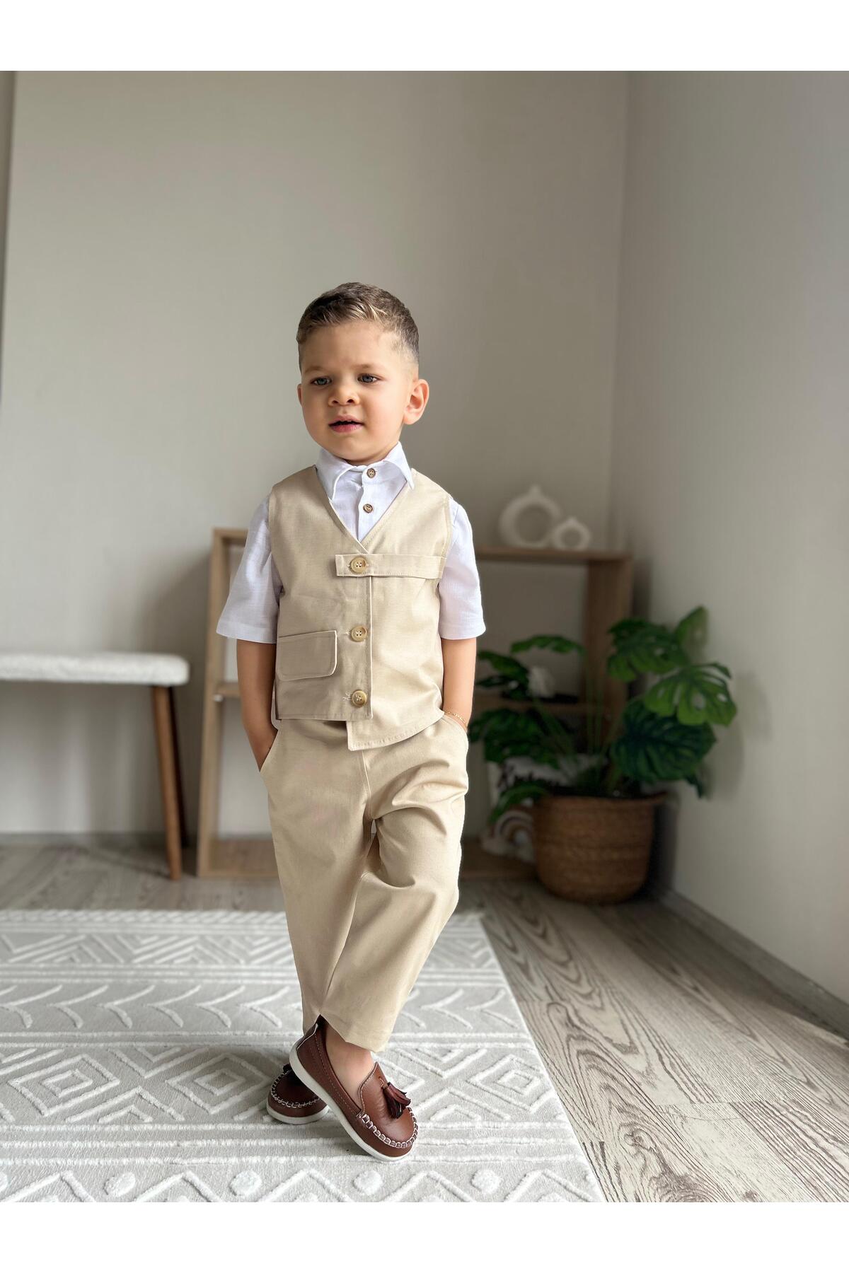 favorimkids Premium KREM Takım Gömlek Dahildir ( KISA KOL ) fotoğrafı 6 (önizleme)