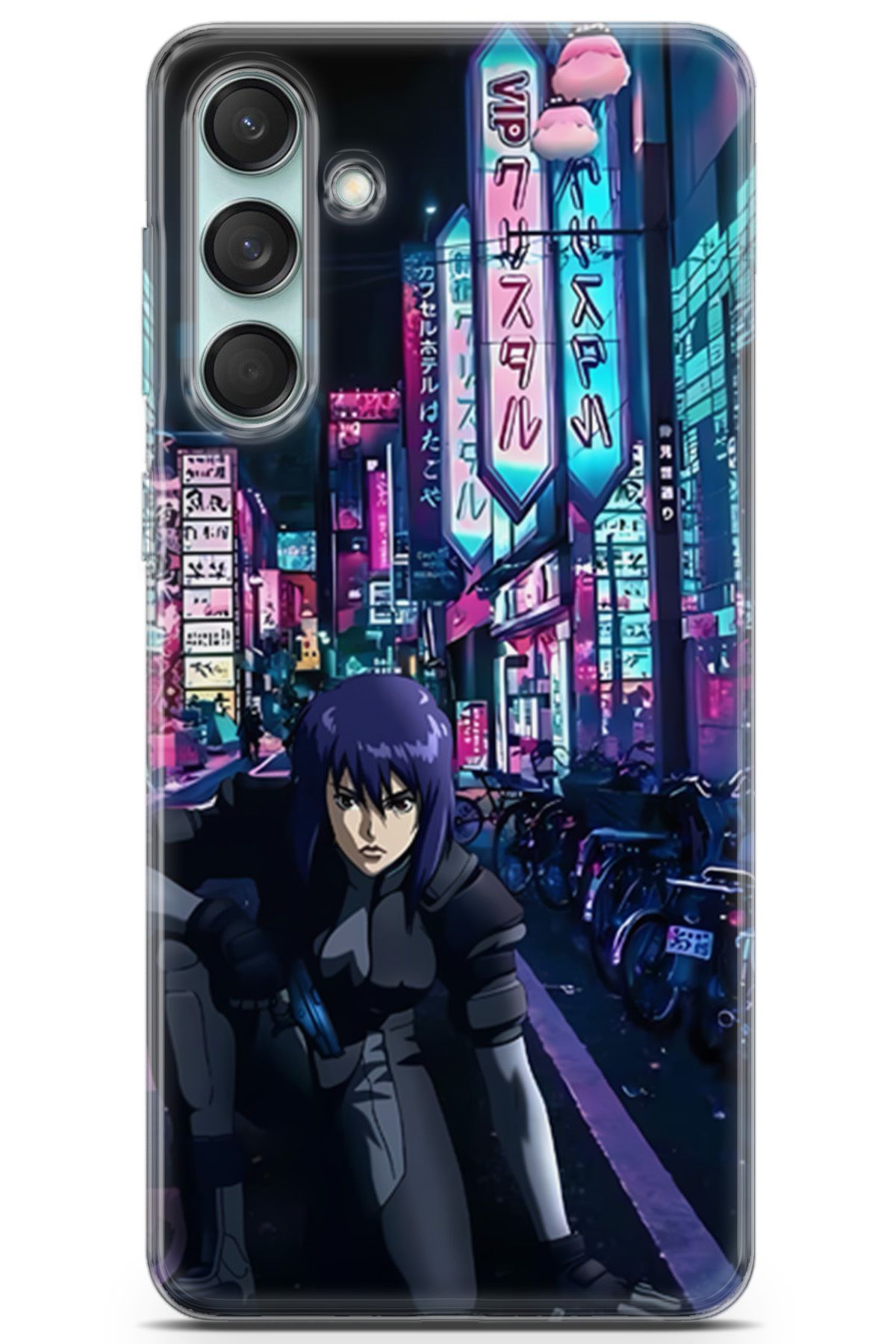 Kordilya Samsung Galaxy M55 uyumlu Manga 17 HD Baskı Cyberpunk Ghost in the shell