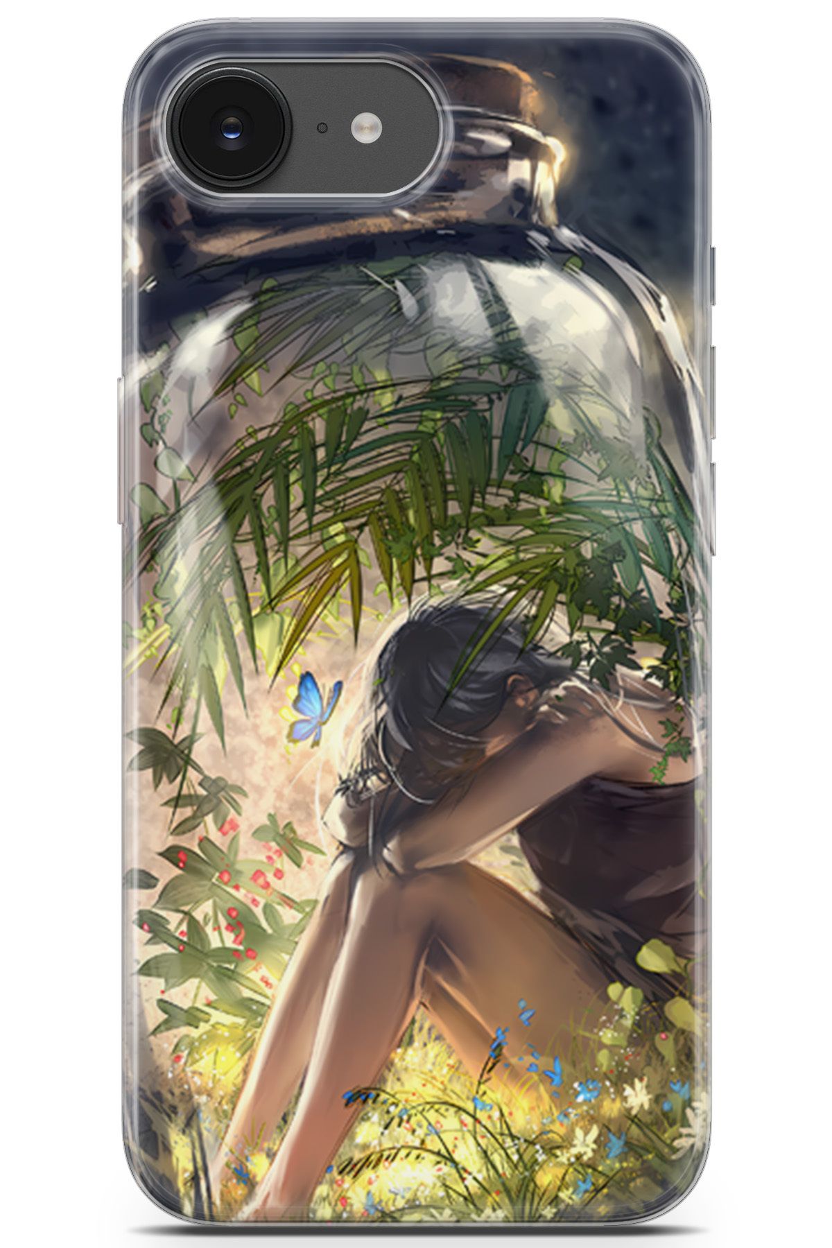 Uvilda Apple iPhone 16e uyumlu Girls 27 Darbe Emici Kelebek ve Genç Kız