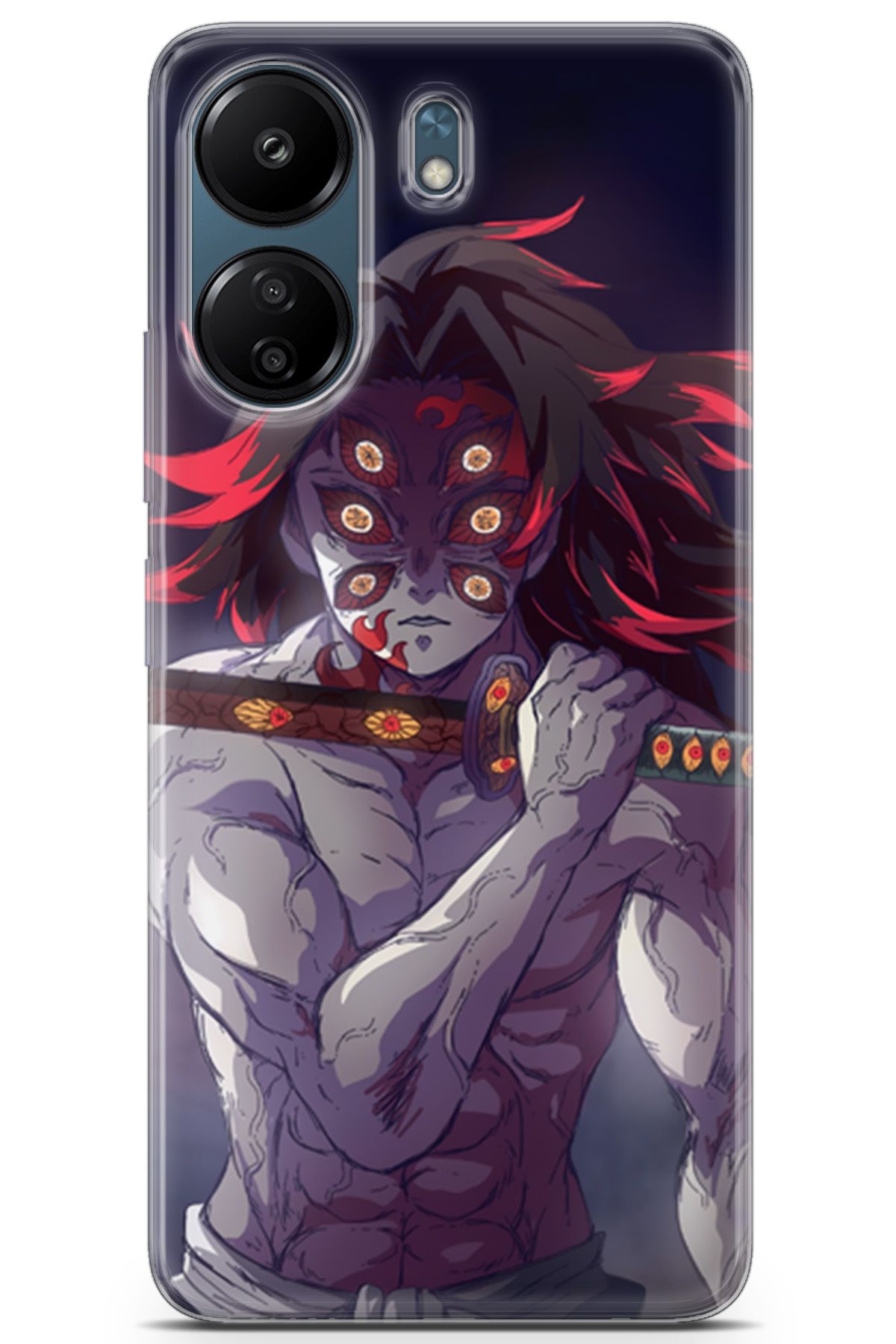 Kordilya Xiaomi Redmi 13C uyumlu Manga 34 Fit Baskılı Kokushibo Kimetsu Demon