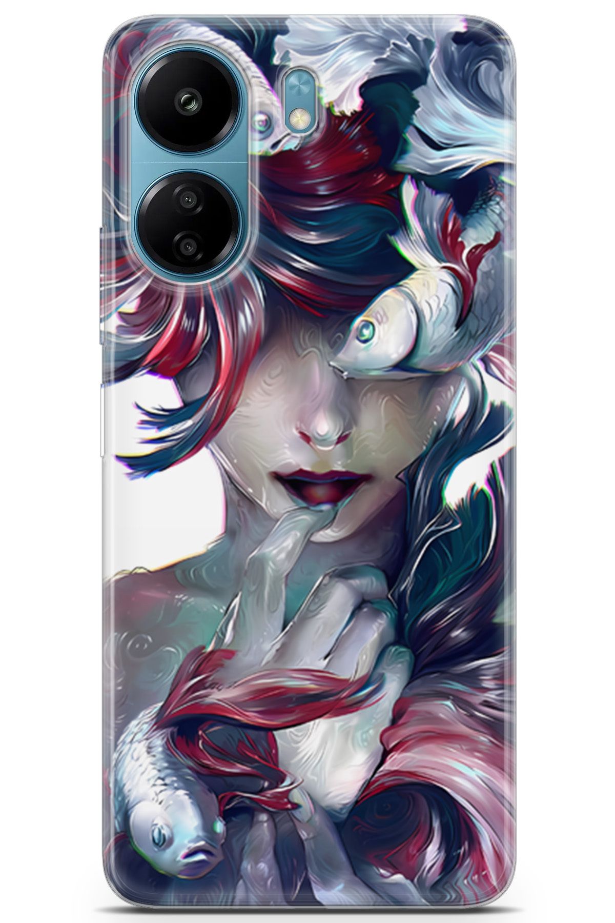 Uvilda Xiaomi Poco C65 uyumlu Girls 5 Darbe Emici Balık Kadın