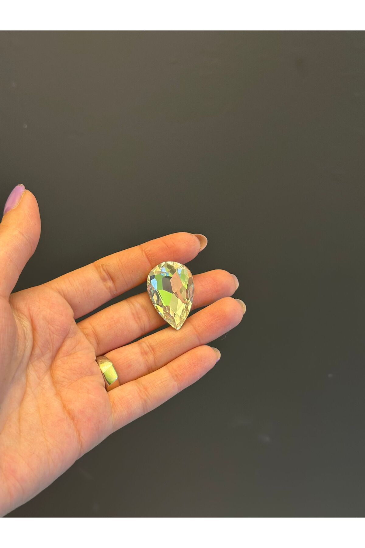 Gönülden Tasarım KRİSTAN DAMLA TAŞ YAPIŞTIRMA BONCUK 3X2 CM