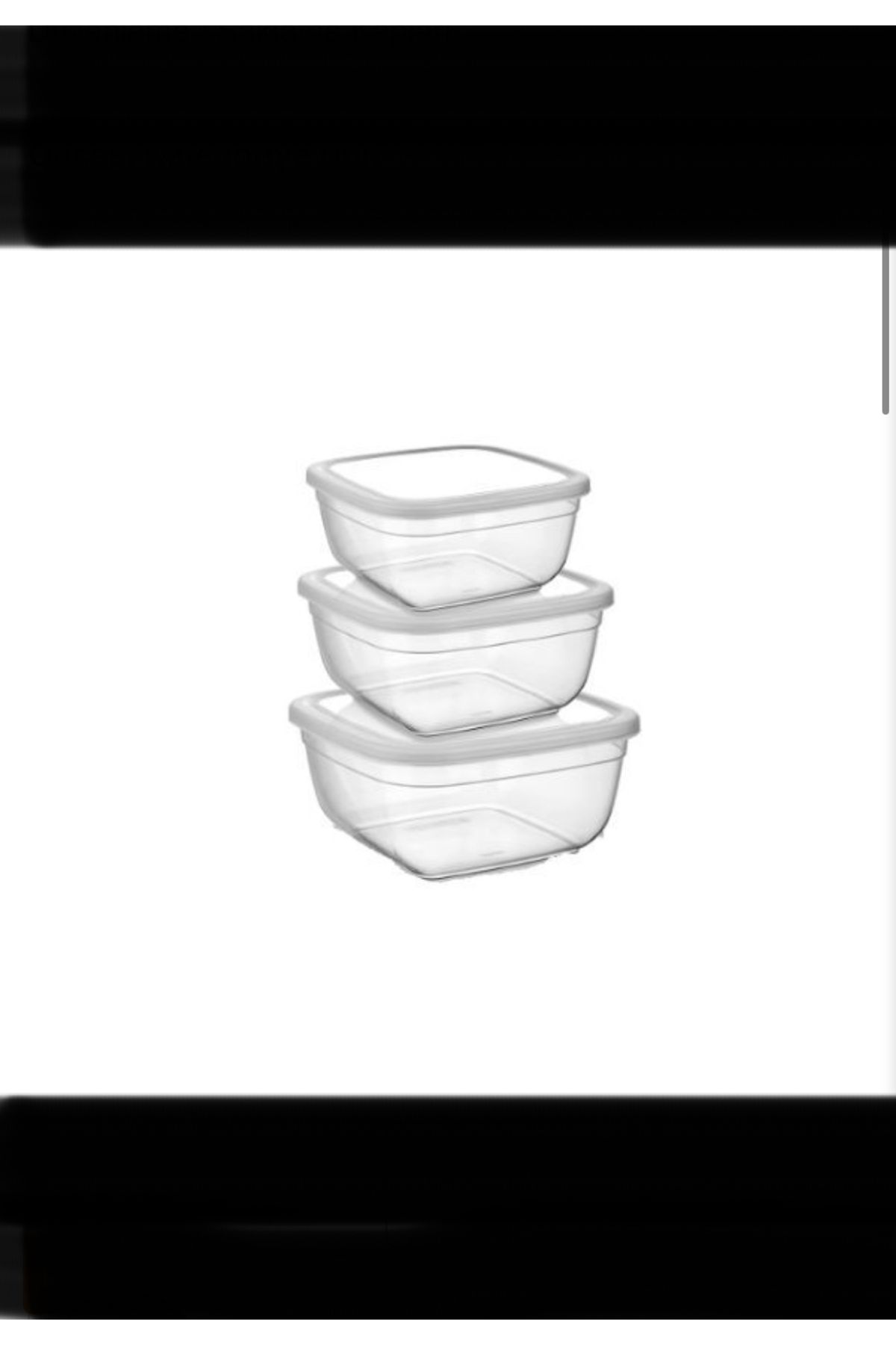 Bulutlife Kare 3'lü Şeffaf Saklama Kabı Set 500-900-1500 Ml
