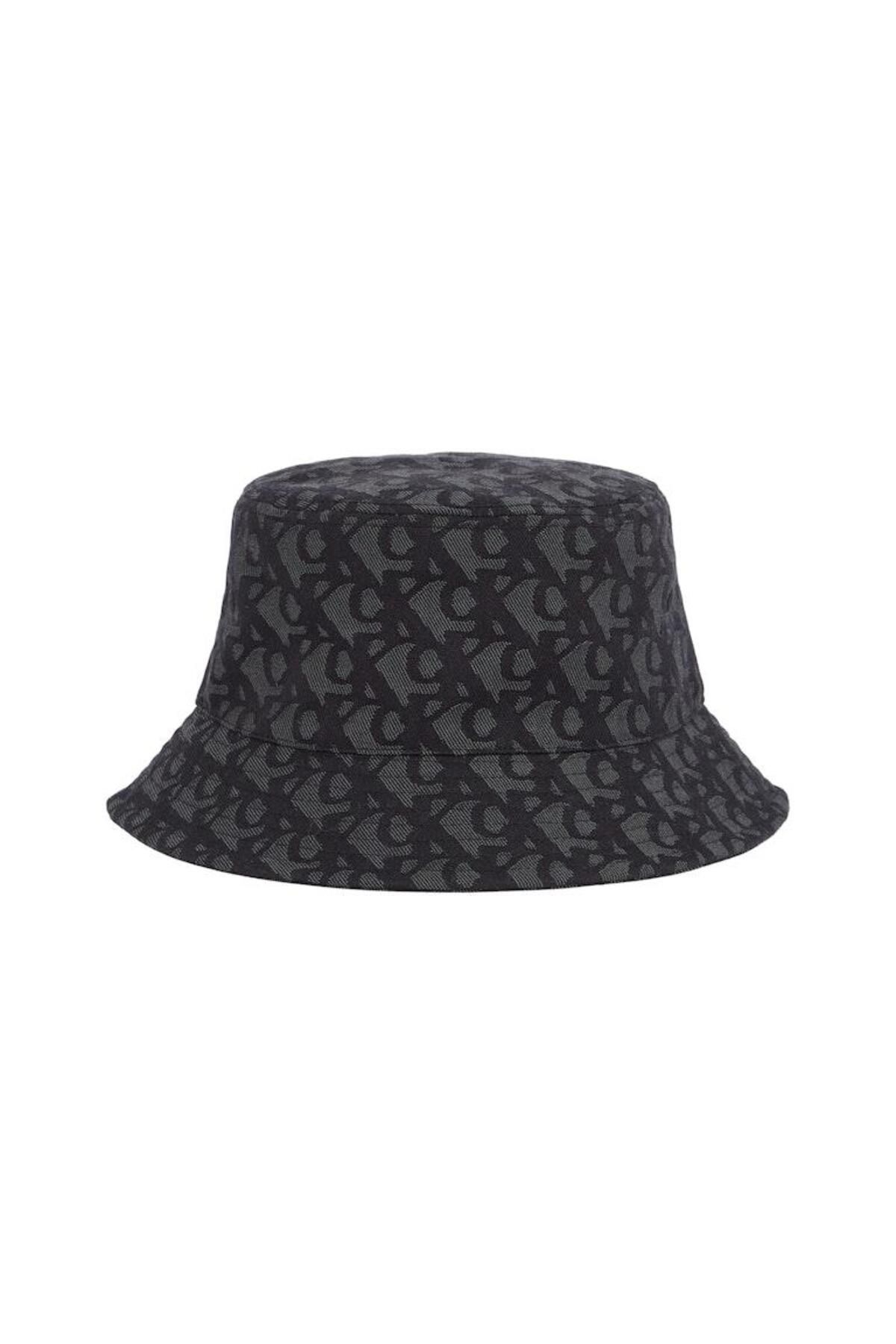 Calvin Klein Kadın LOGO JACQUARD BUCKET HAT Şapka