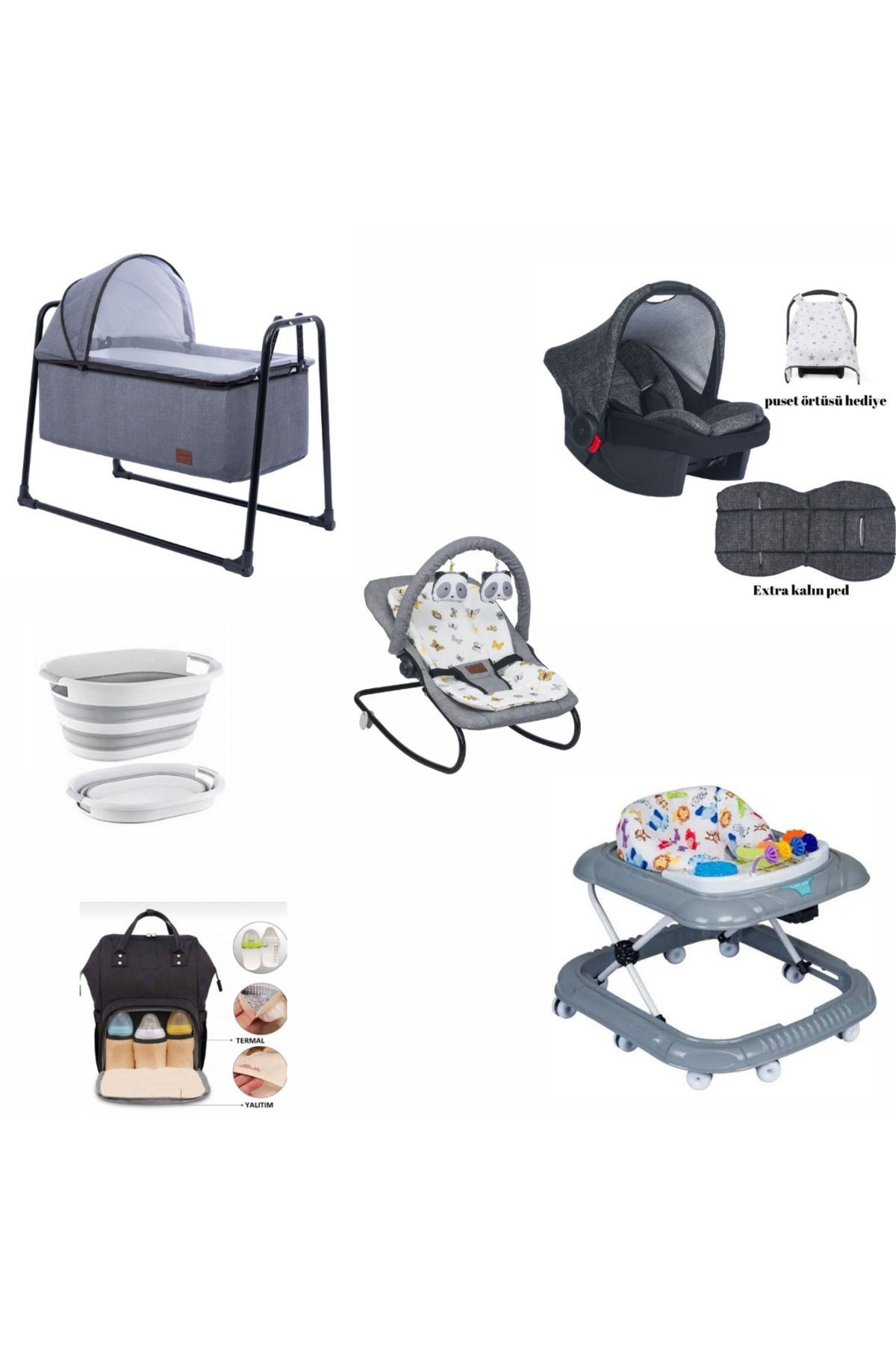 alderon baby BEBEK TAKIM SETİ BEŞİK YÜRÜTEÇ ANA KUCAĞI BEBEK TAŞIMA PUSETİ