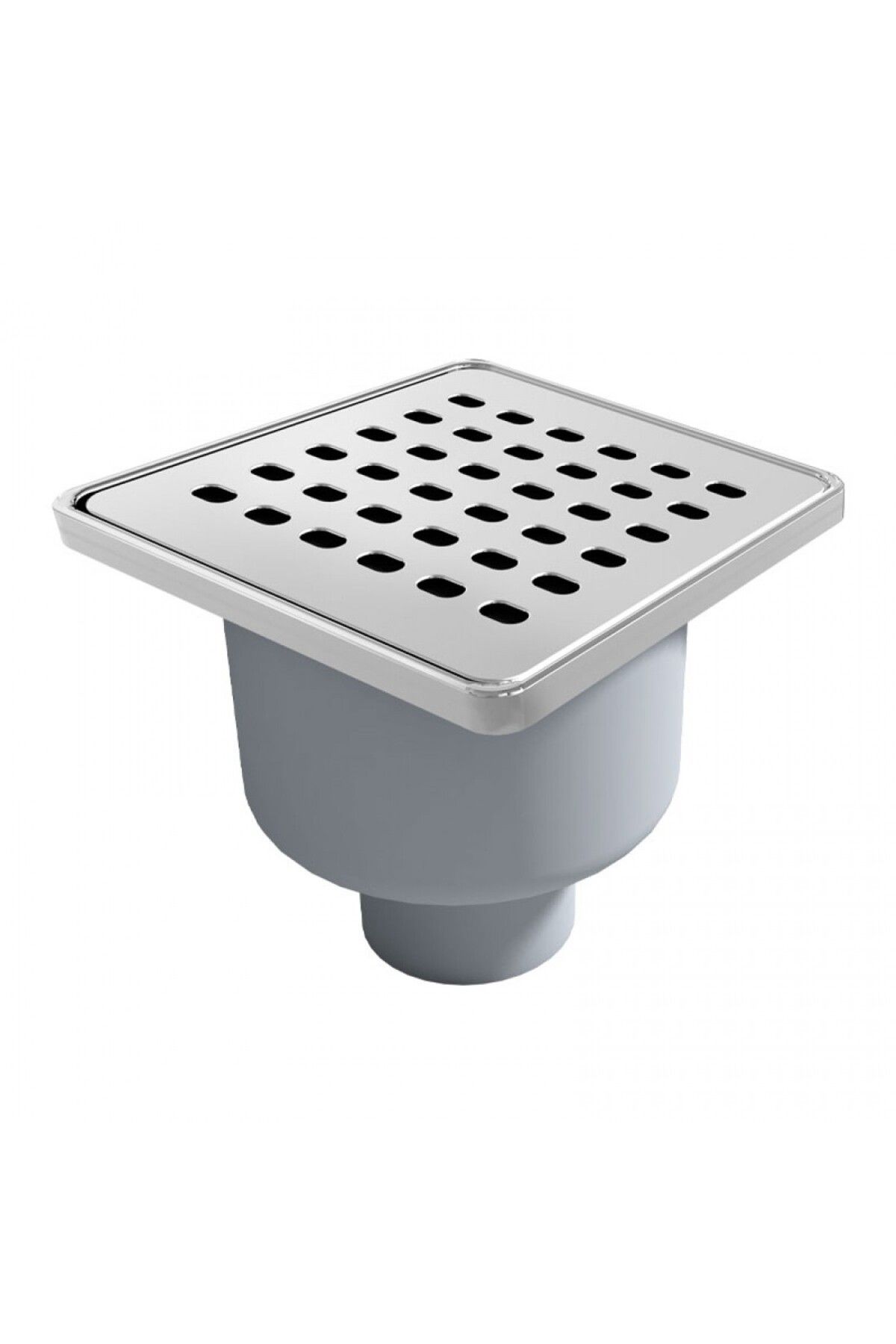 Cansu Plus 10x10cm Metal Çerçeveli Standart Yer Süzgeci Duş Kanalı - Düşey Çıkış 50mm