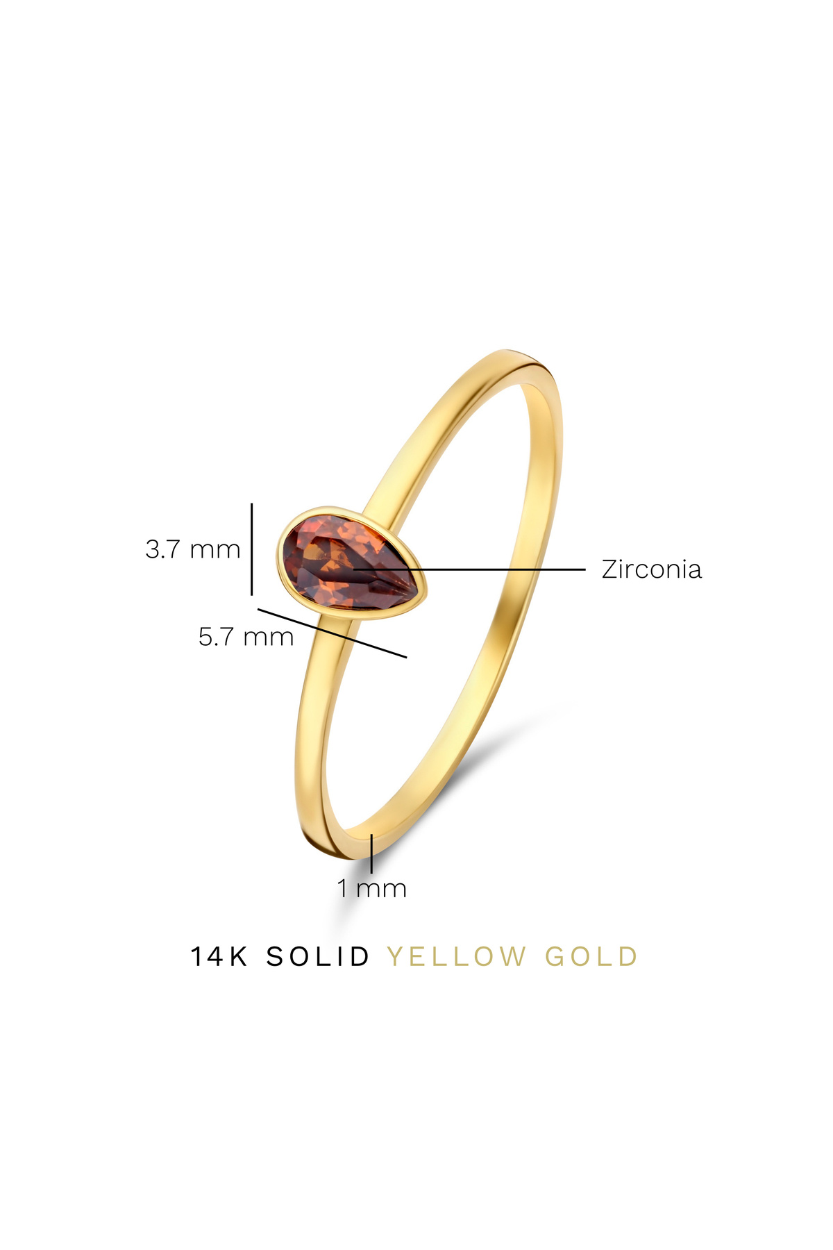 Isabel Bernard-Isabel Bernard Baguette 14 Karat Ring, Stapelring 58 3