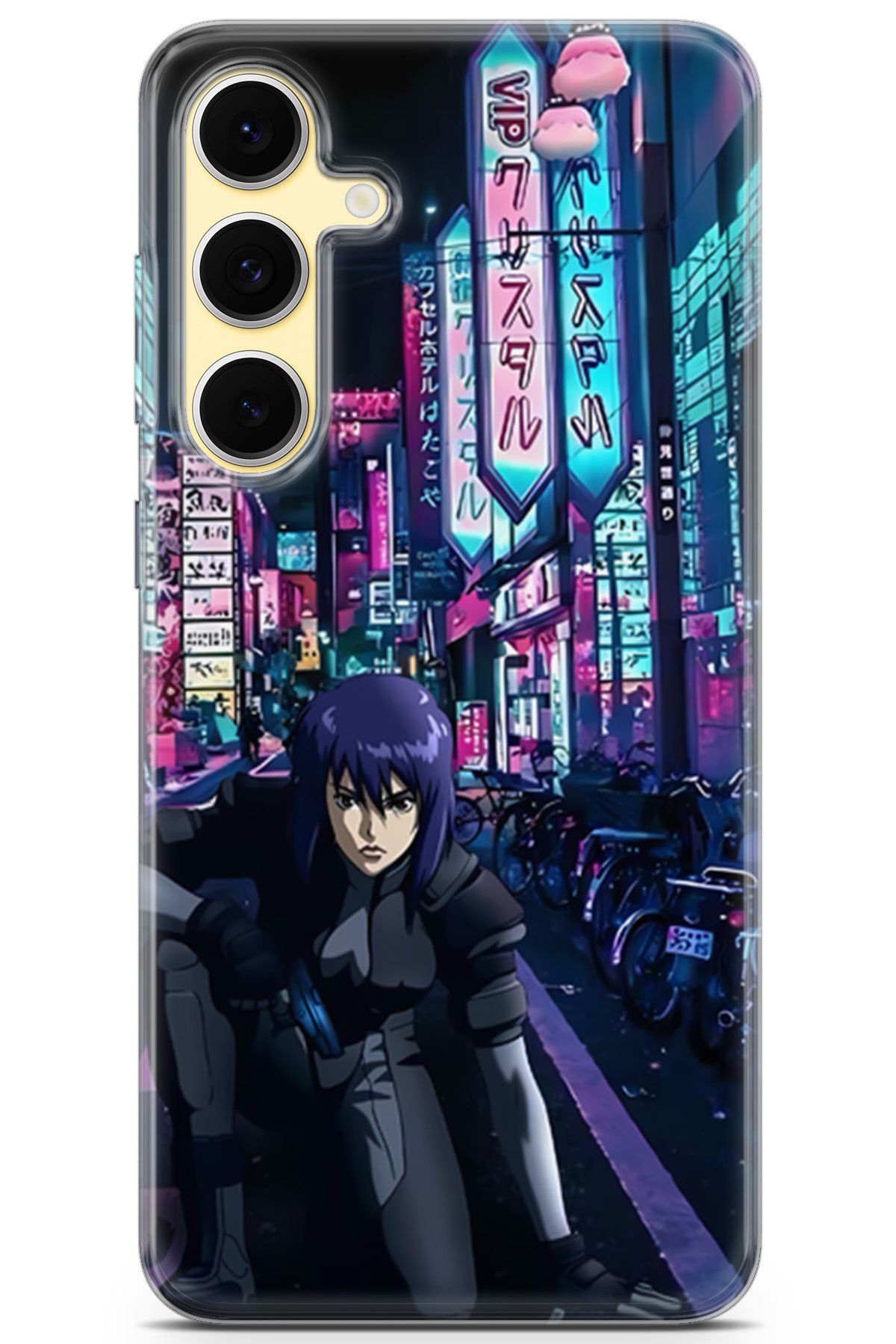 Kordilya Samsung Galaxy S24 FE uyumlu Manga 17 HD Desenli Cyberpunk Ghost in the shell