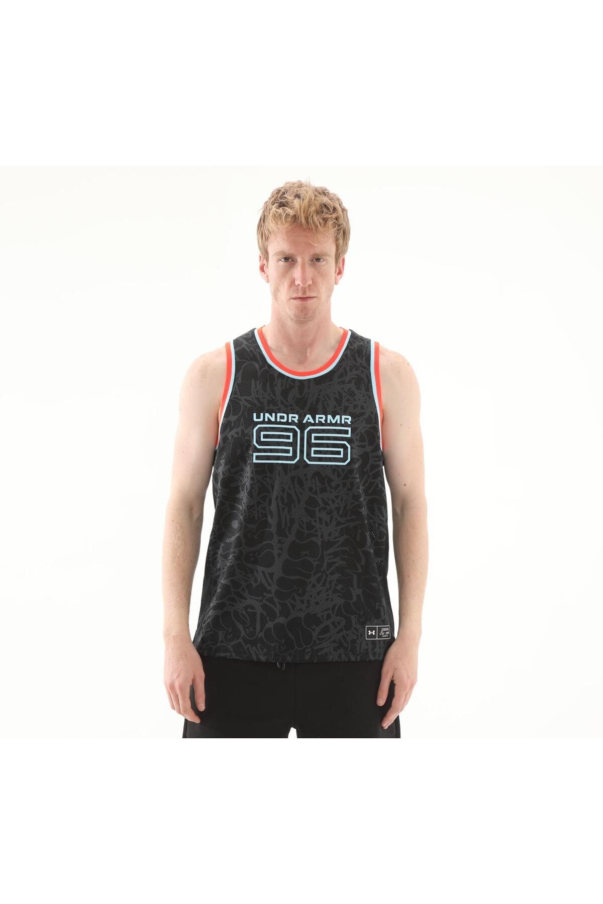 Under Armour A6000369-001 Under Armour Zone Pro Mesh Tank Printed Erkek T-Shirt Siyah