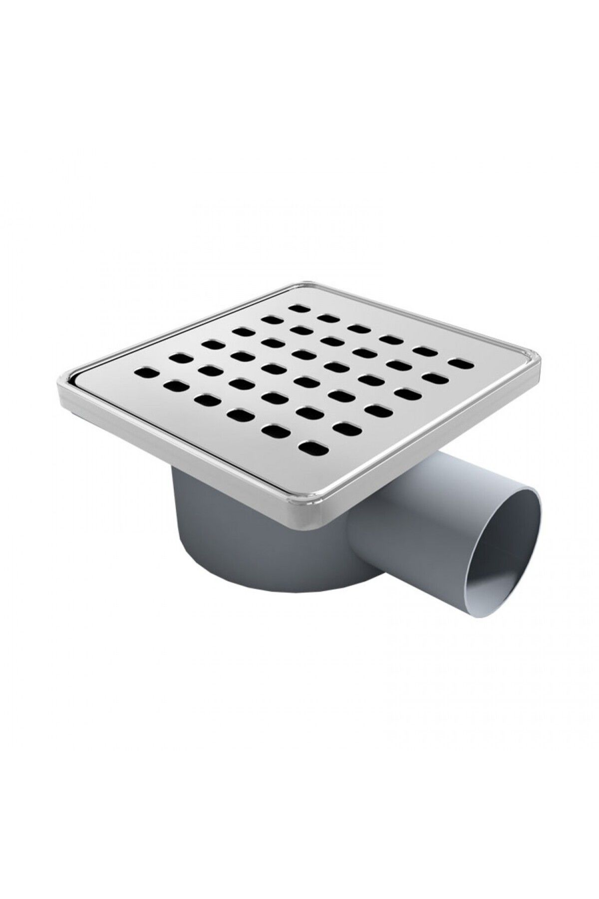 Cansu Plus 10x10cm Metal Çerçeveli Standart Yer Süzgeci Duş Kanalı - Yatay Çıkış 50mm